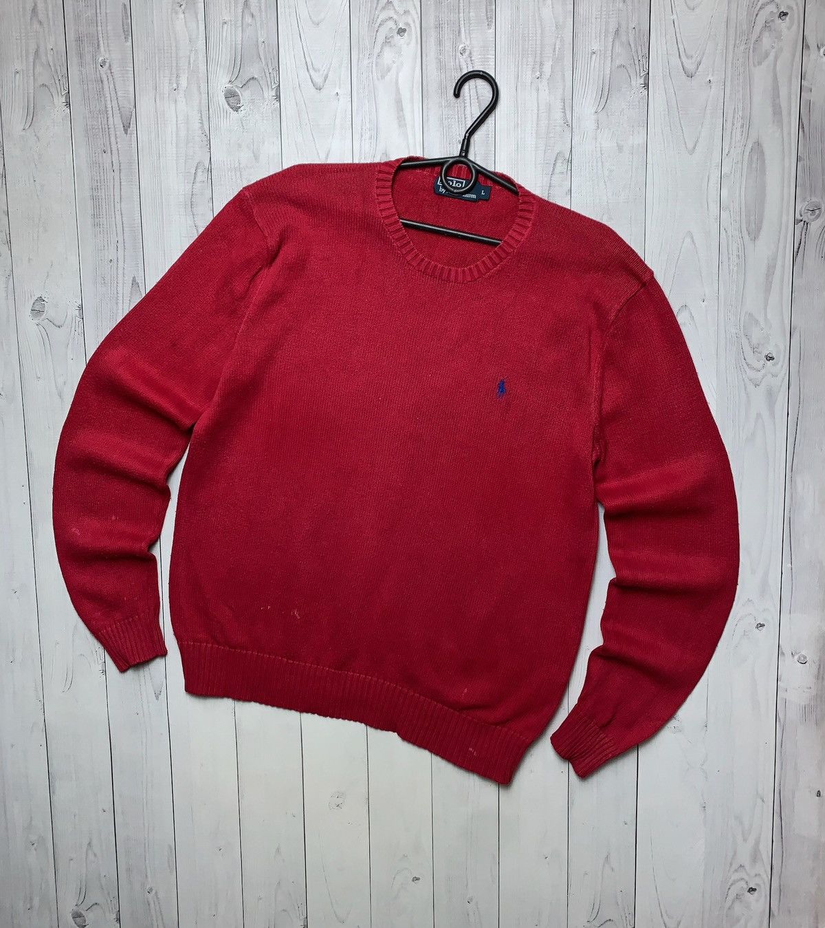 Polo Ralph Lauren × Vintage Vintage Polo Ralph Lauren sweater red knitted size L logo Size US L / EU 52-54 / 3 - 1 Thumbnail