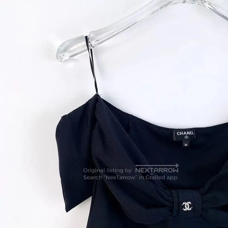 Chanel Chanel Black Off-Shoulder Short Sleeve Top . Size XS / US 0-2 / IT 36-38 - 3 Thumbnail