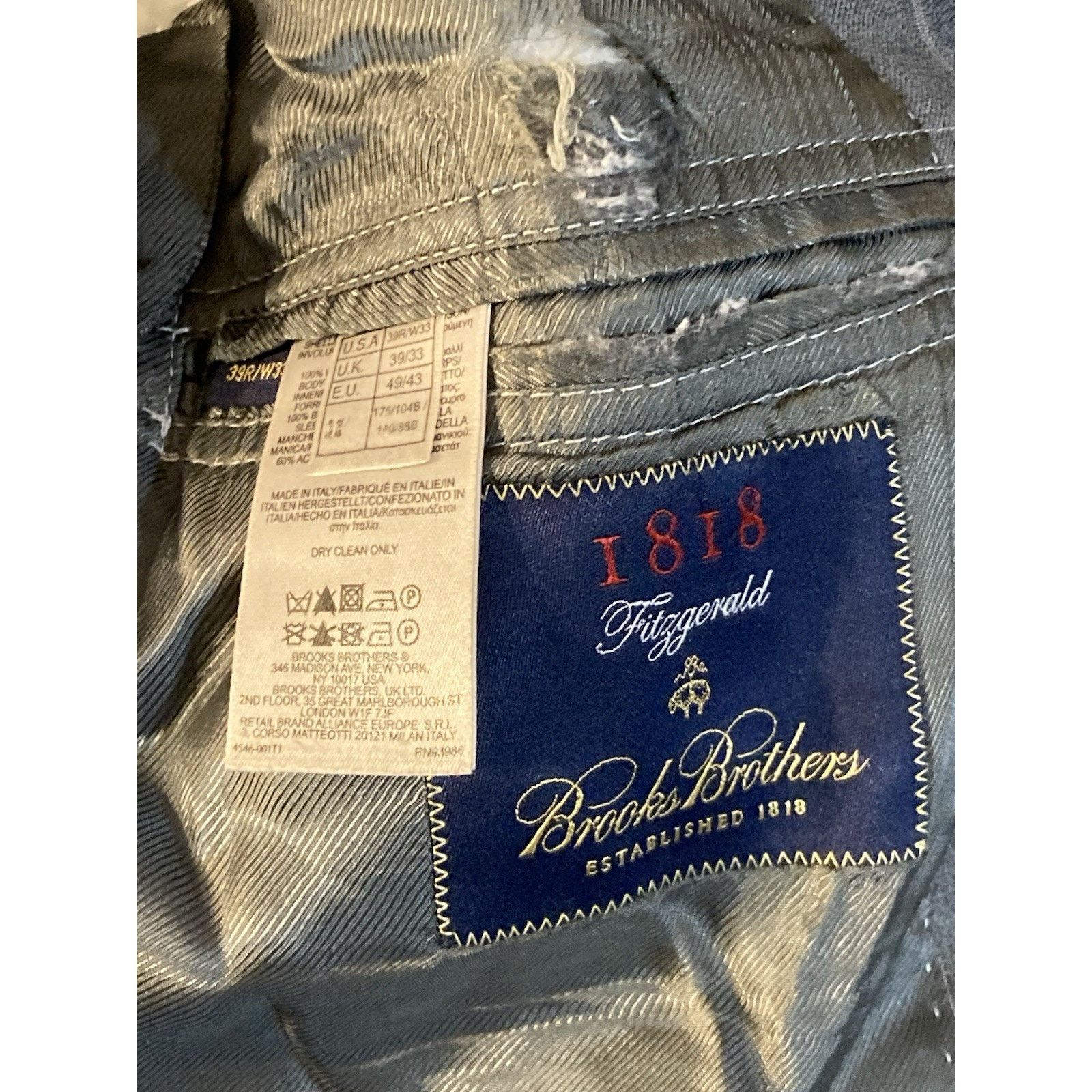 Brooks Brothers Brooks Brothers Blazer 39R Fitzgerald Vitale Barberis Jacket Size 38R - 4 Thumbnail