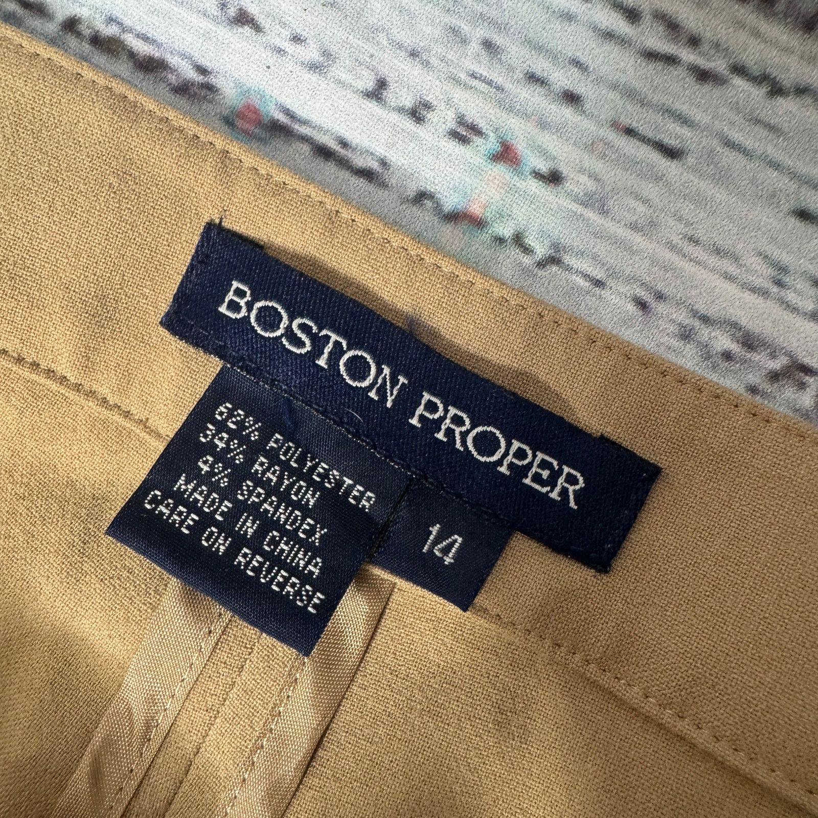 Boston Proper Boston Proper Dress Pants Tan Stretch Pull-On Trousers 14 Size 36" / US 14 / IT 50 - 5 Thumbnail