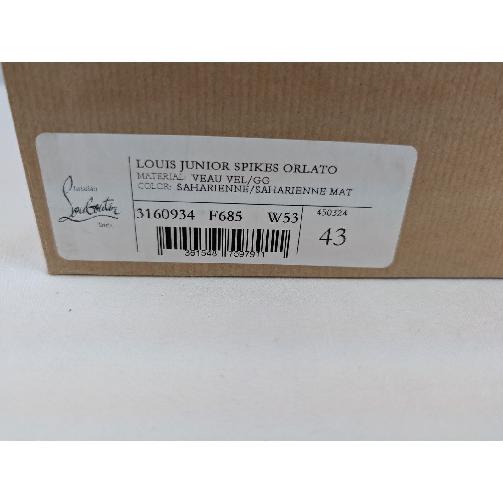 Christian Louboutin o1rshd1 Louis Junior Spikes Orlato Sneakers in Brown Size US 10 / EU 43 - 23 Thumbnail