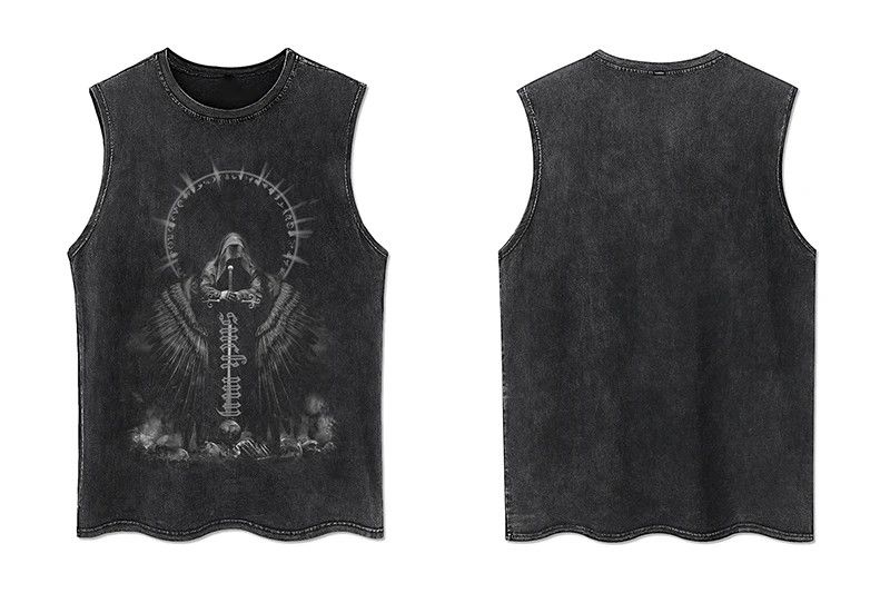 Japanese Brand × Vintage Vintage Washed Sleeveless T-shirt Size US L / EU 52-54 / 3 - 1 Thumbnail