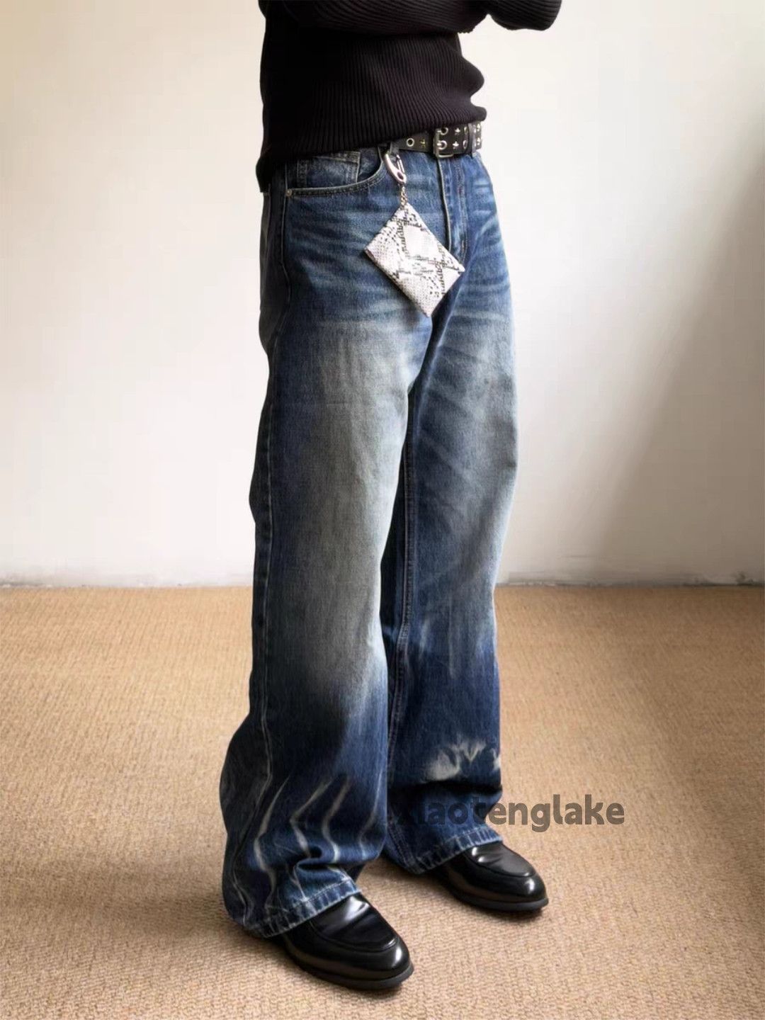 Jean xz vintage distressed faded wide Leg yuppie jeans Size US 28 / EU 44 - 2 Thumbnail