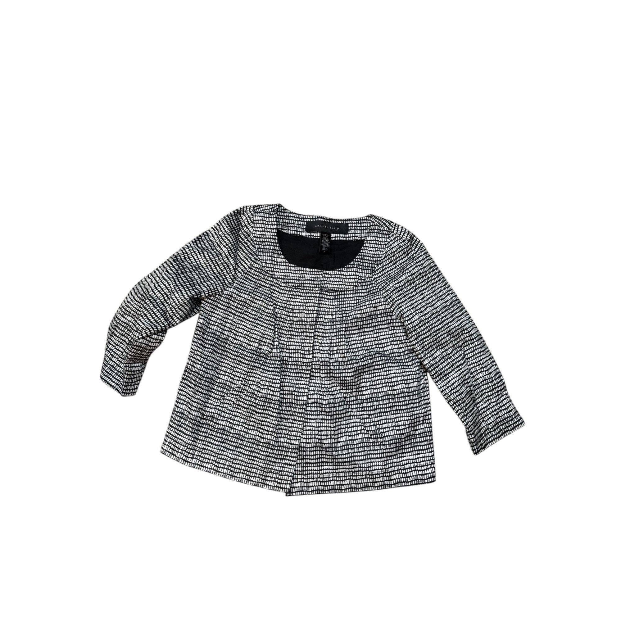 Other Womens Black & White Checkered Houndstooth Pleated Blouse Size XS / US 0-2 / IT 36-38 - 5 Thumbnail