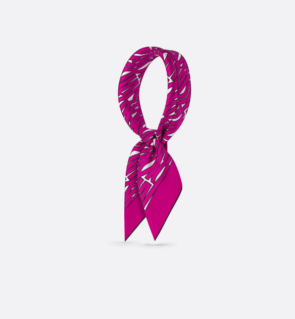 Dior o1w1db10625 Size : OS / Square Scarf in White/Fuchsia Size ONE SIZE - 1 Thumbnail