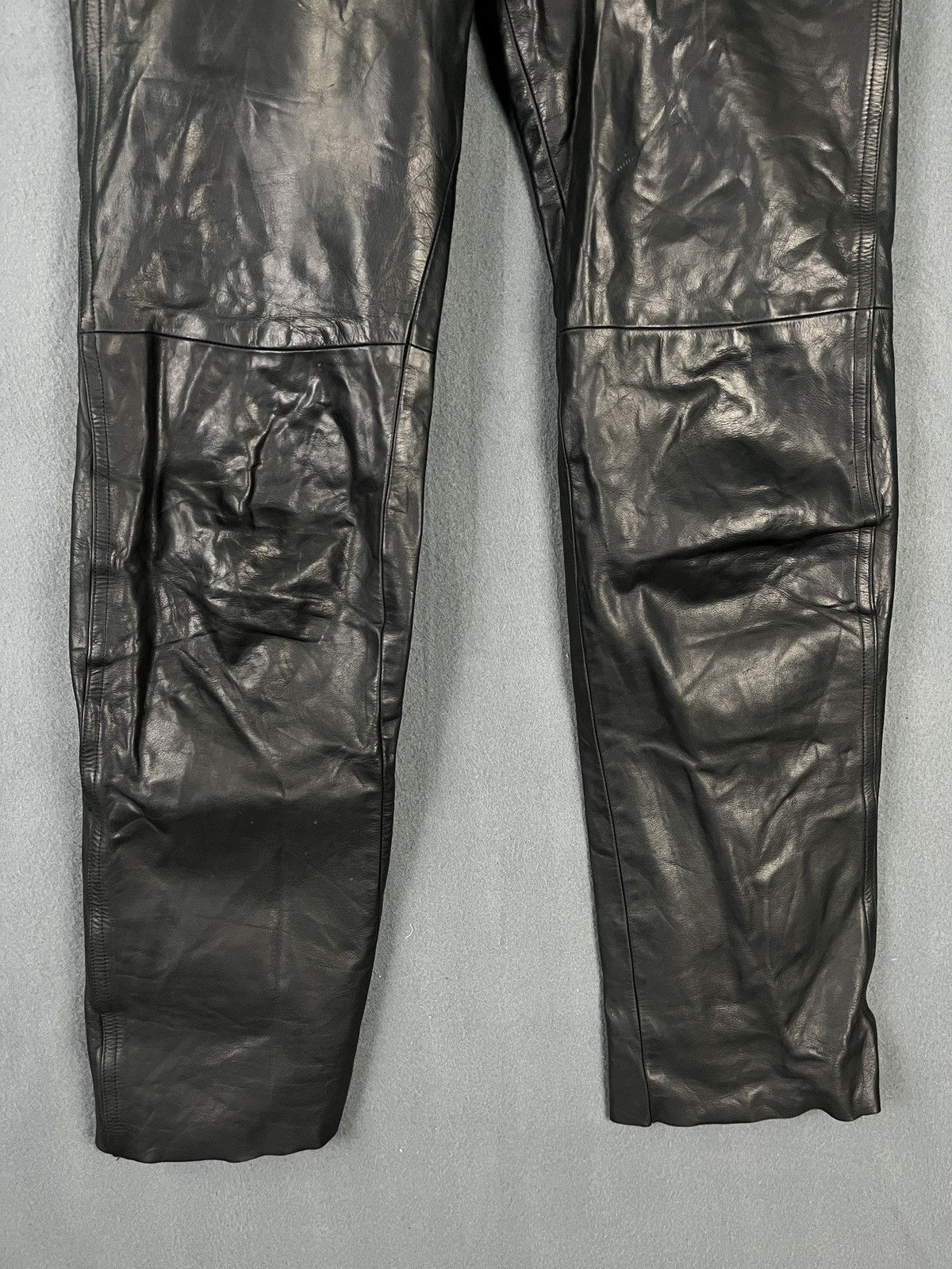 Genuine Leather × Hedi Slimane × agnes b. Agnes B. 90s Leather Pants Made in France Size US 31 - 4 Thumbnail