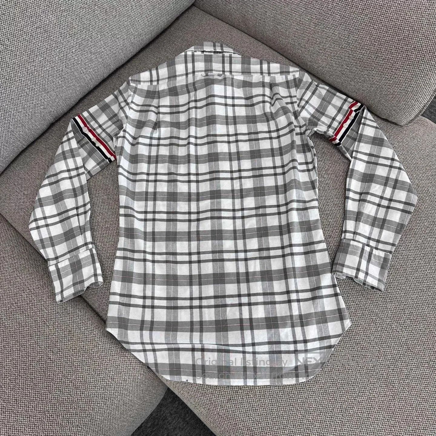 Thom Browne Thom Browne Gray Plaid Collar Button Shirt. Size US XS / EU 42 / 0 - 2 Thumbnail