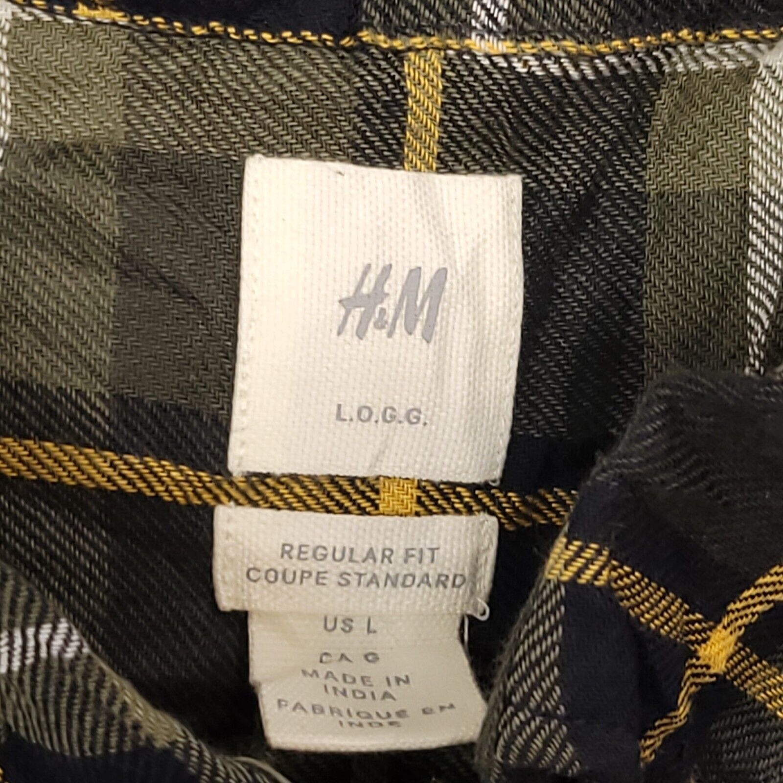 H&M H&M LOGG Tartan Flannel Shirt Mens Size Large L Green Yellow Size US L / EU 52-54 / 3 - 3 Thumbnail