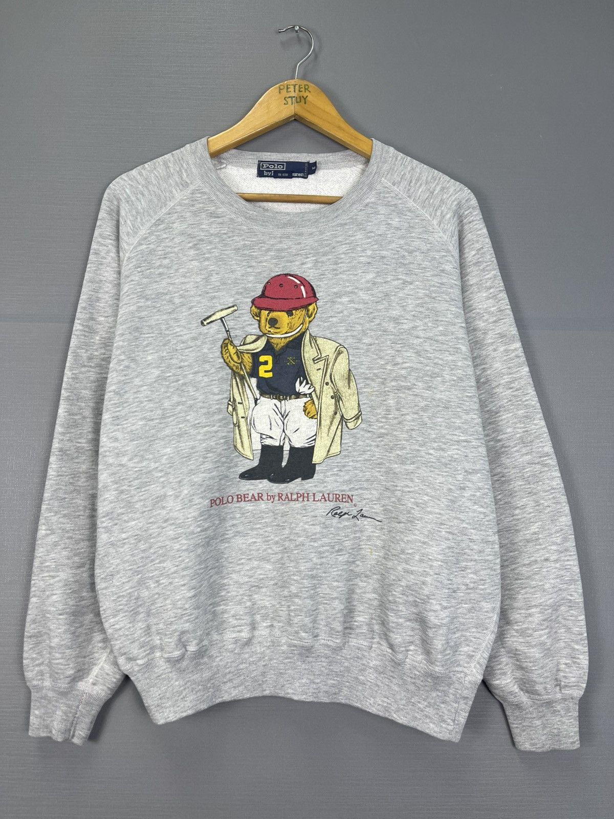 Vintage Vintage 90’s Polo By Ralph Lauren Bear Logo Sweatshirt Size US M / EU 48-50 / 2 - 2 Thumbnail