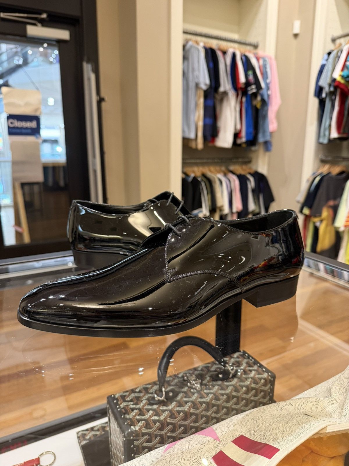 Saint Laurent Paris Saint Laurent Lace Up Patent Derby Shoes Size US 12 / EU 45 - 2 Thumbnail
