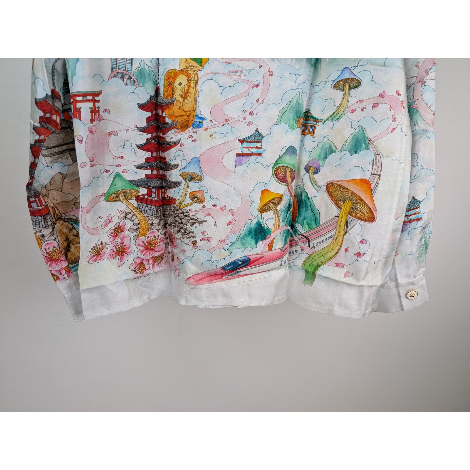 Casablanca o1rshd1 Silk Twill Cuban Collar Long Sleeve Shirt in Flowers Size US S / EU 44-46 / 1 - 12 Thumbnail