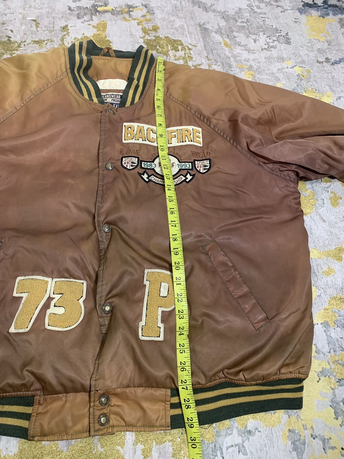 Vintage Vintage Back Fire Varsity jacket Oversized Size US XL / EU 56 / 4 - 10 Thumbnail