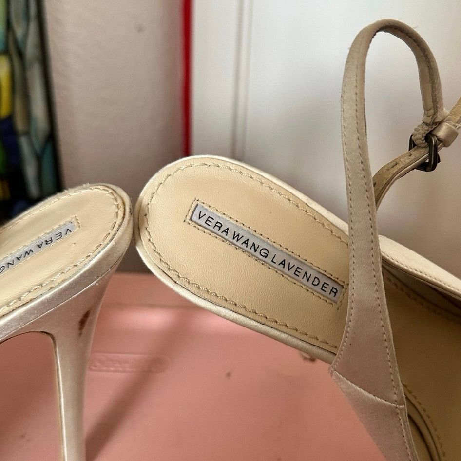 Other vera wang lavender white wedding platform stiletto heels Size US 9.5 / IT 39.5 - 3 Thumbnail