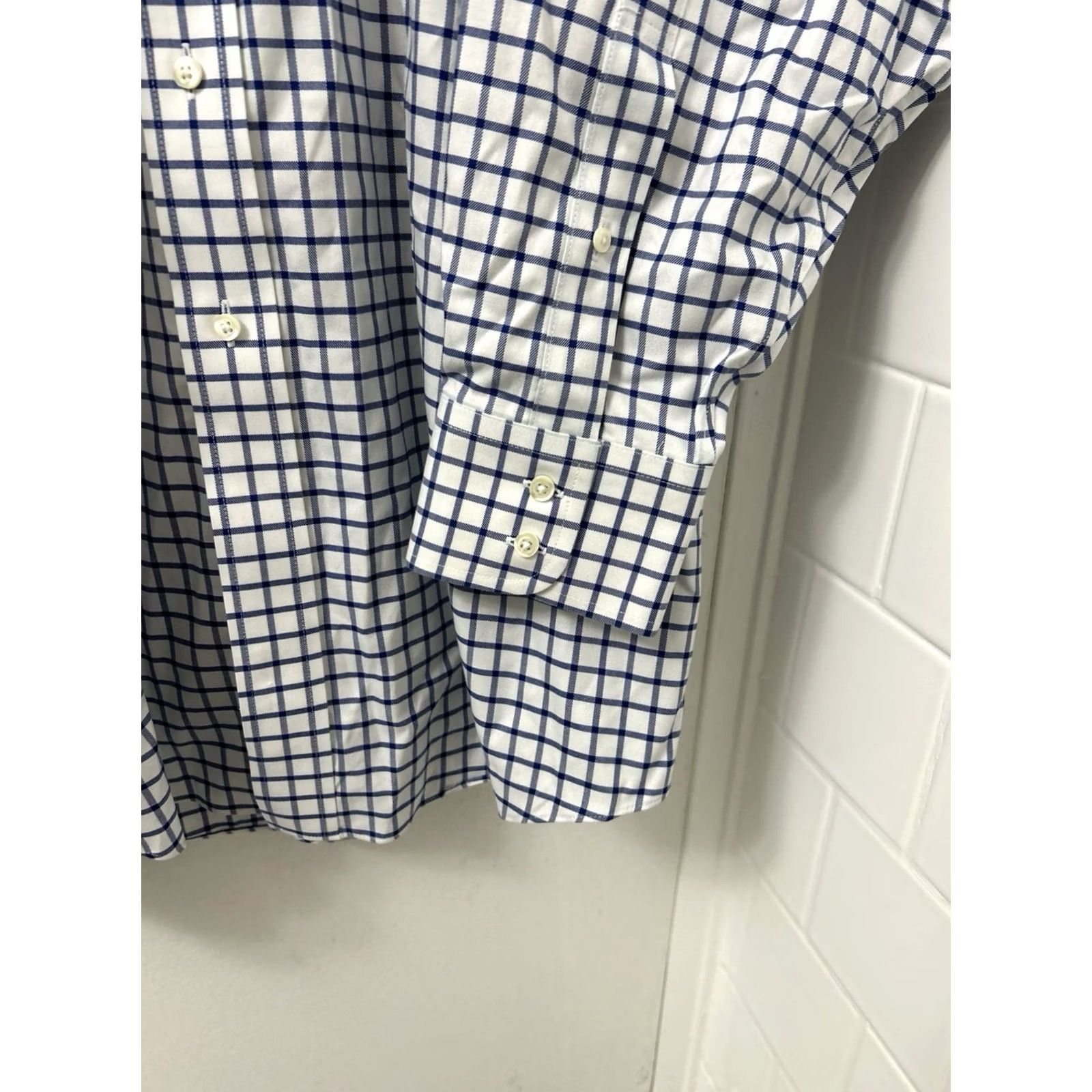 Brooks Brothers Brooks Brothers Shirt Mens 17 Blue Plaid Madison Fit Supima Non Iron Stretch Dress Shirt Size US XL / EU 56 / 4 - 7 Thumbnail
