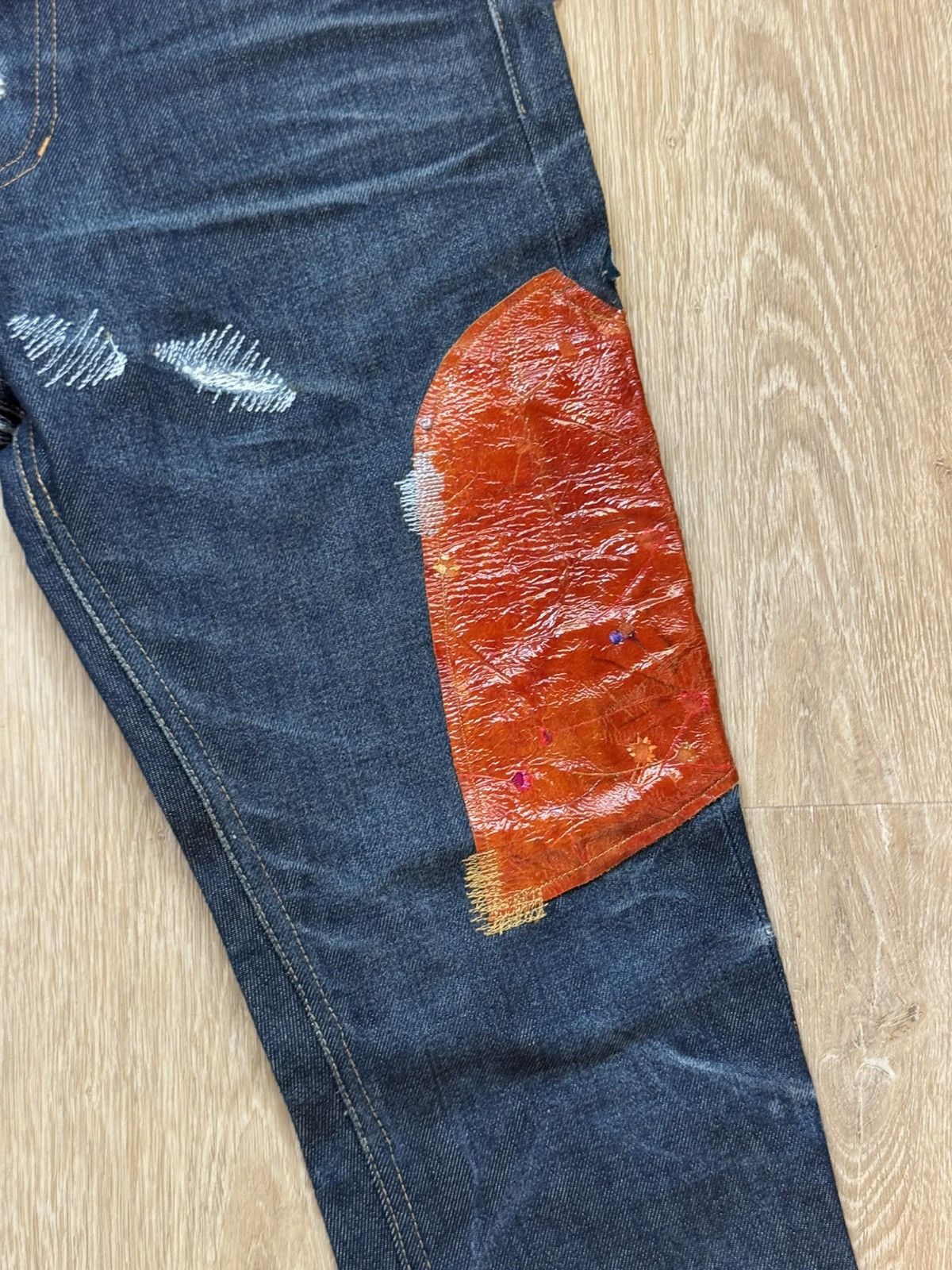 Japanese Brand × Vintage Amercian T.S.O.L patch work croc/snake leather patchwork Size US 29 - 4 Thumbnail