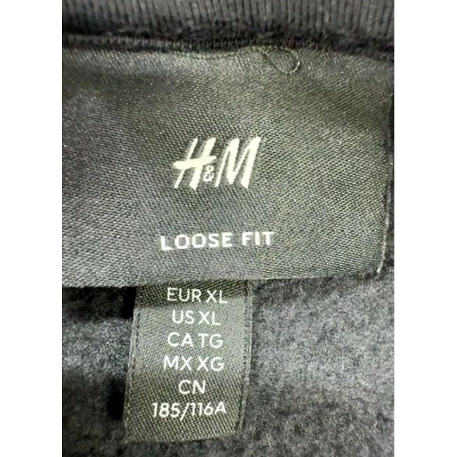 H&M H&M Hoodie Men XL Black/Purple Loose Fit with Double-layered drawstring hood Size US XL / EU 56 / 4 - 3 Thumbnail