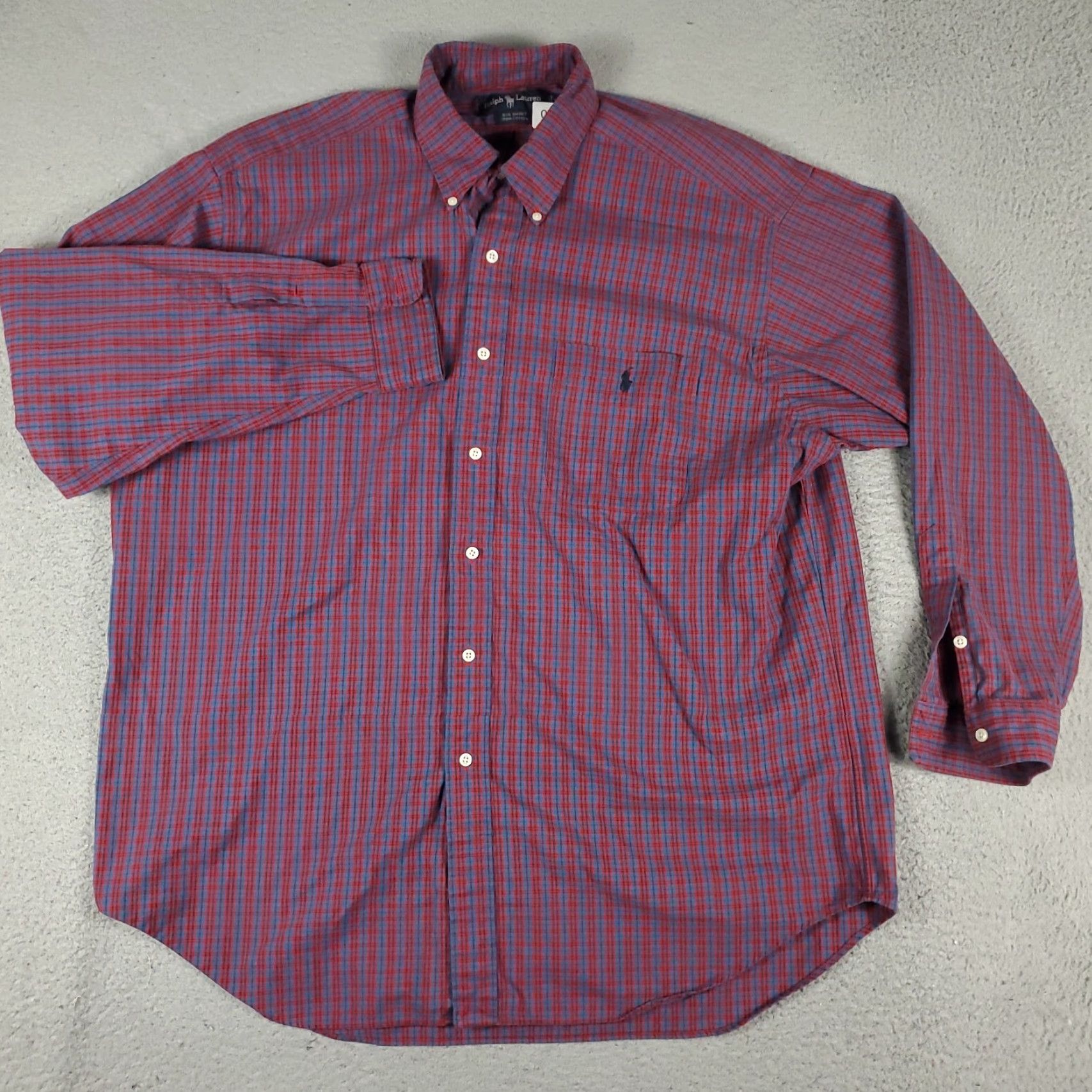 Ralph Lauren Ralph Lauren Shirt Mens XL Red Blue Plaid Button-Front Classic Button-Up L/S Size US XL / EU 56 / 4 - 2 Thumbnail
