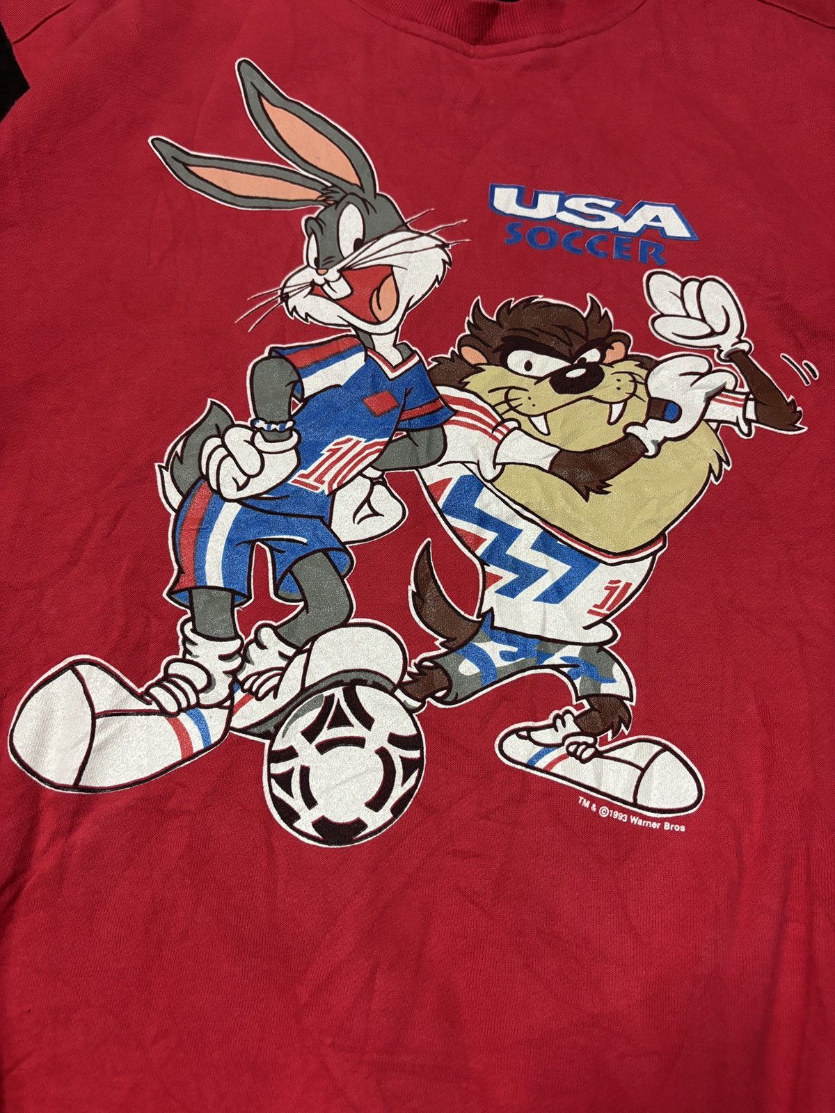 Vintage 💥RARE💥VINTAGE 1993 USA SOCCER LOONEY TUNES SWEATSHIRT 🔥 Size US XL / EU 56 / 4 - 8 Thumbnail