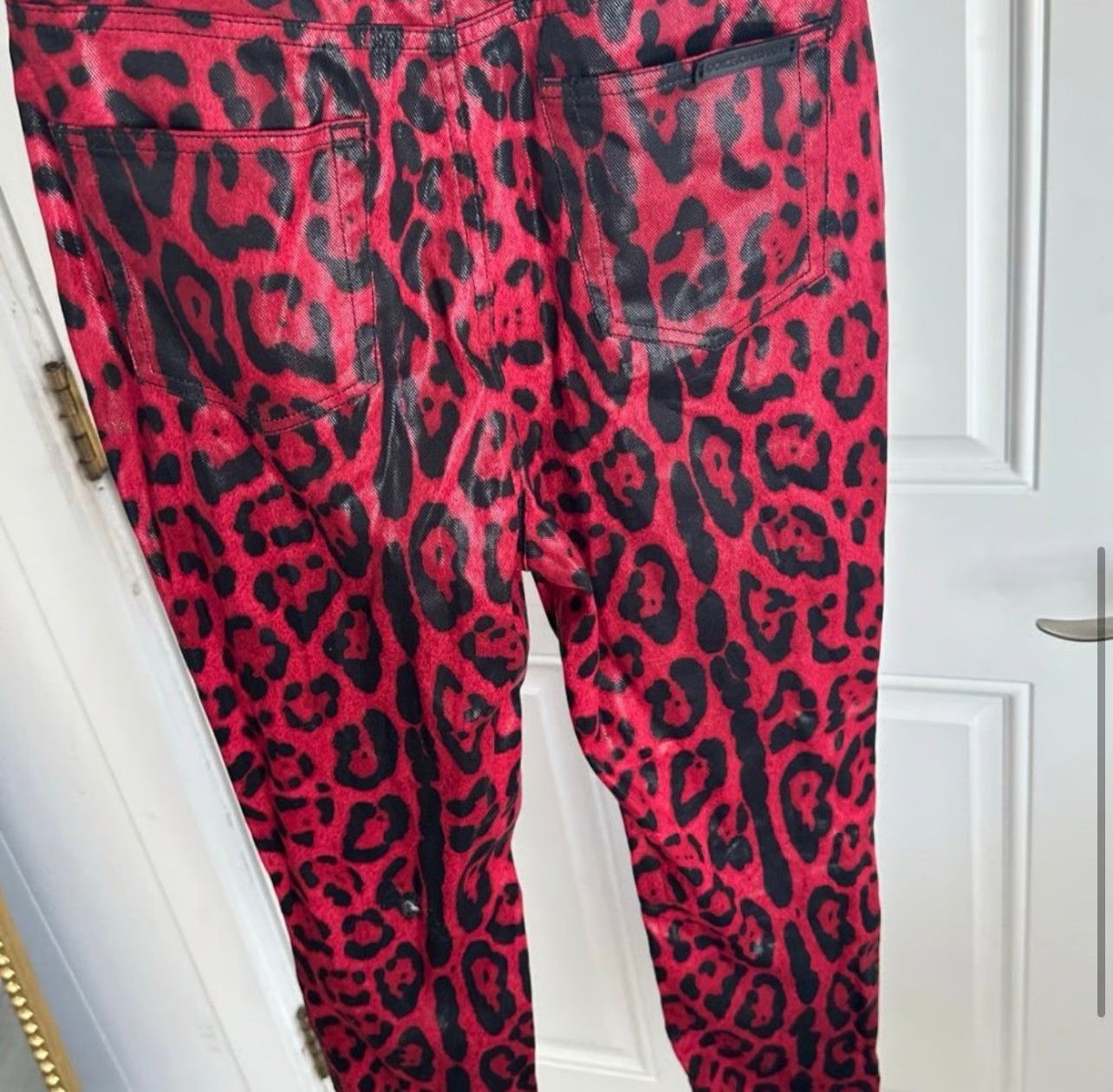 Dolce & Gabbana o1y0825 Denim Pant in Red/Black Size 25" / US 0 / IT 36 - 3 Thumbnail