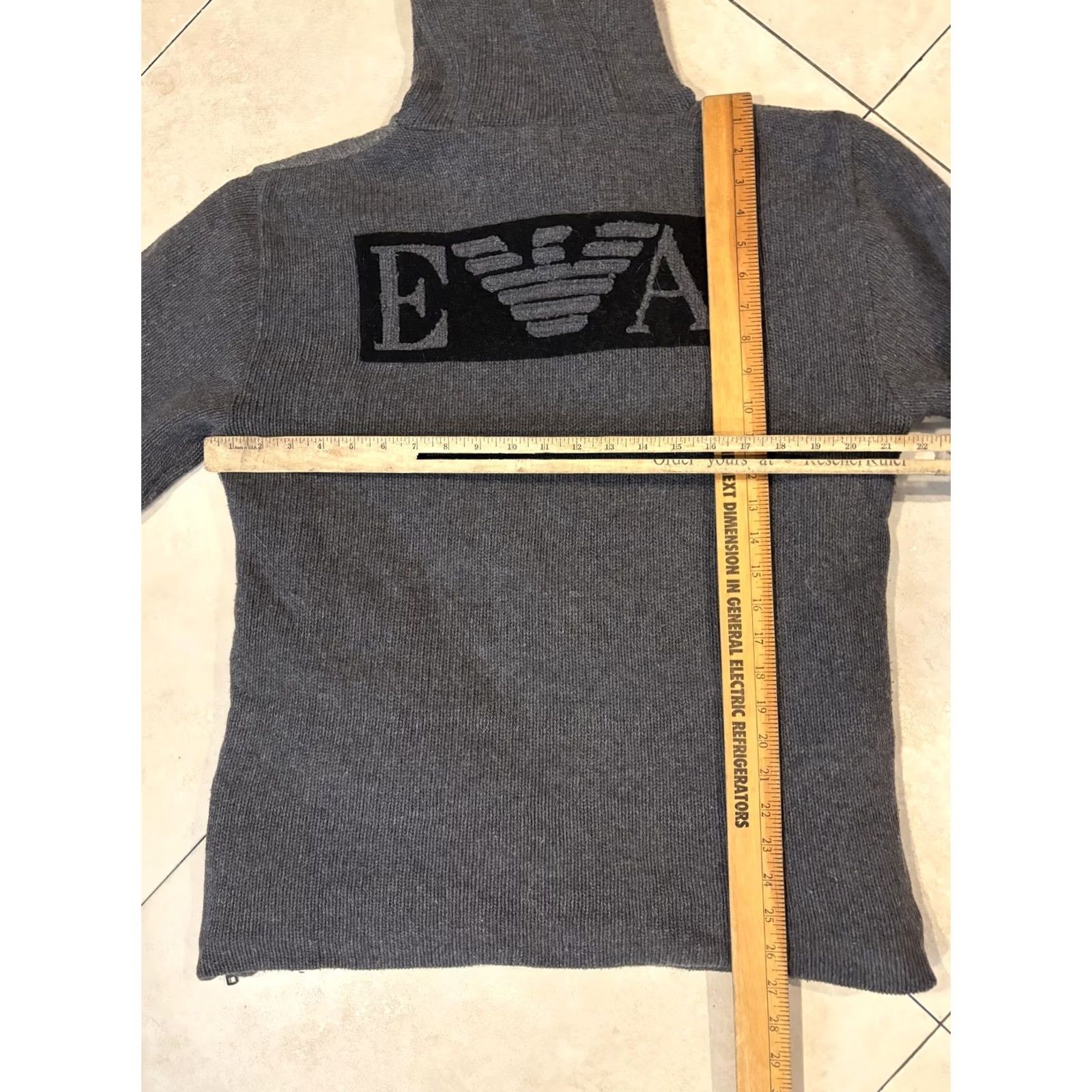 Emporio Armani Emporio Armani Sweater Mens M Gray Hooded 1/4 Zip Toggle EV Armani Logo Knit Pullover Long Sleeve Fall Winter Casual Mens Size US M / EU 48-50 / 2 - 7 Thumbnail
