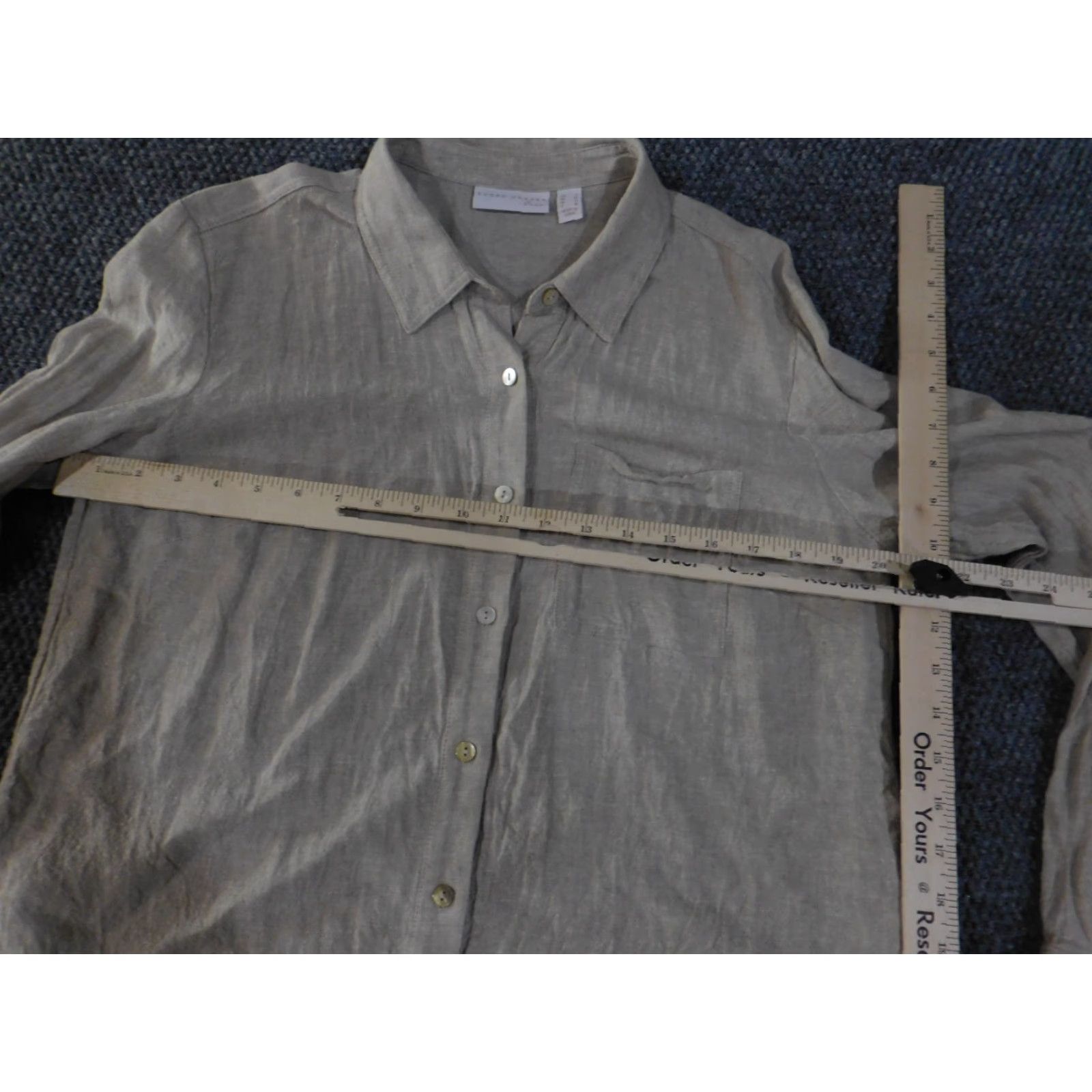 Vintage Susan Graver Shirt Womens S Beige Taupe Linen Blend Button Front Casual Blouse Regular Knit Size S / US 4 / IT 40 - 4 Thumbnail