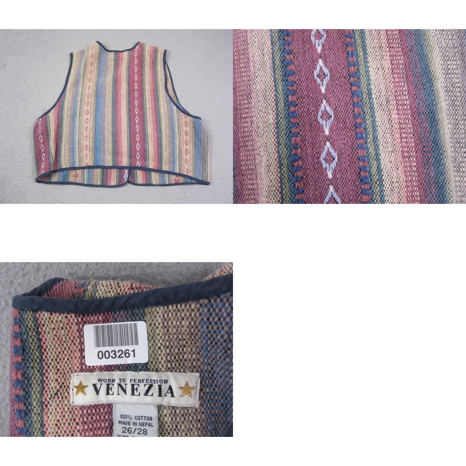 Vintage VINTAGE Venezia Vest Womens 26/28 Yellow Red Southwestern Button Front Cotton Vest Womens Size 26/28 Yellow Southwestern 90s Mens Womens Girls Boys Size 4XL / US 24-26 - 8 Thumbnail