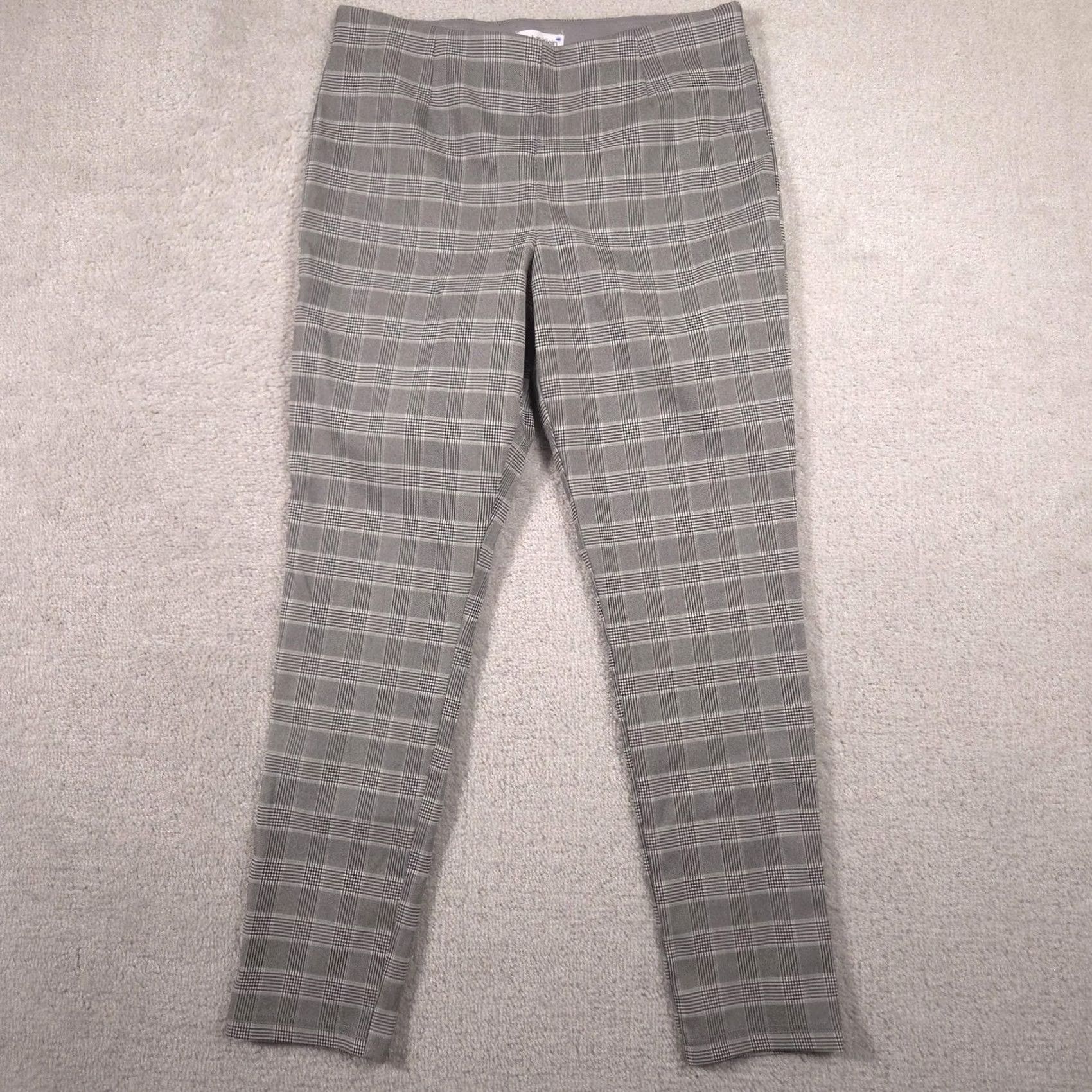 Calvin Klein Calvin Klein Dress Pants Womens M Gray Plaid Twill Pull On Slim Stretch Career Size 32" / US 10 / IT 46 - 2 Thumbnail