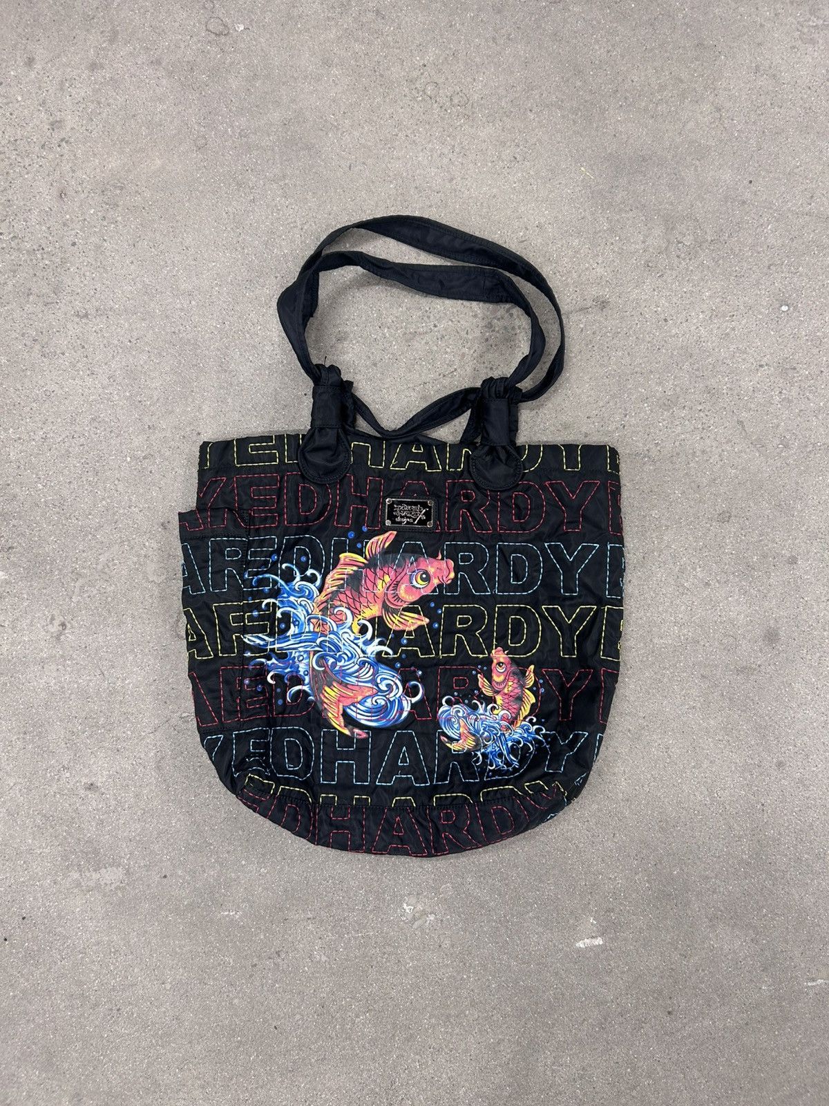 Ed Hardy × Vintage Vintage DON ED HARDY DESIGNS Stitched Logo Koi Fish Quilted Size ONE SIZE - 1 Thumbnail