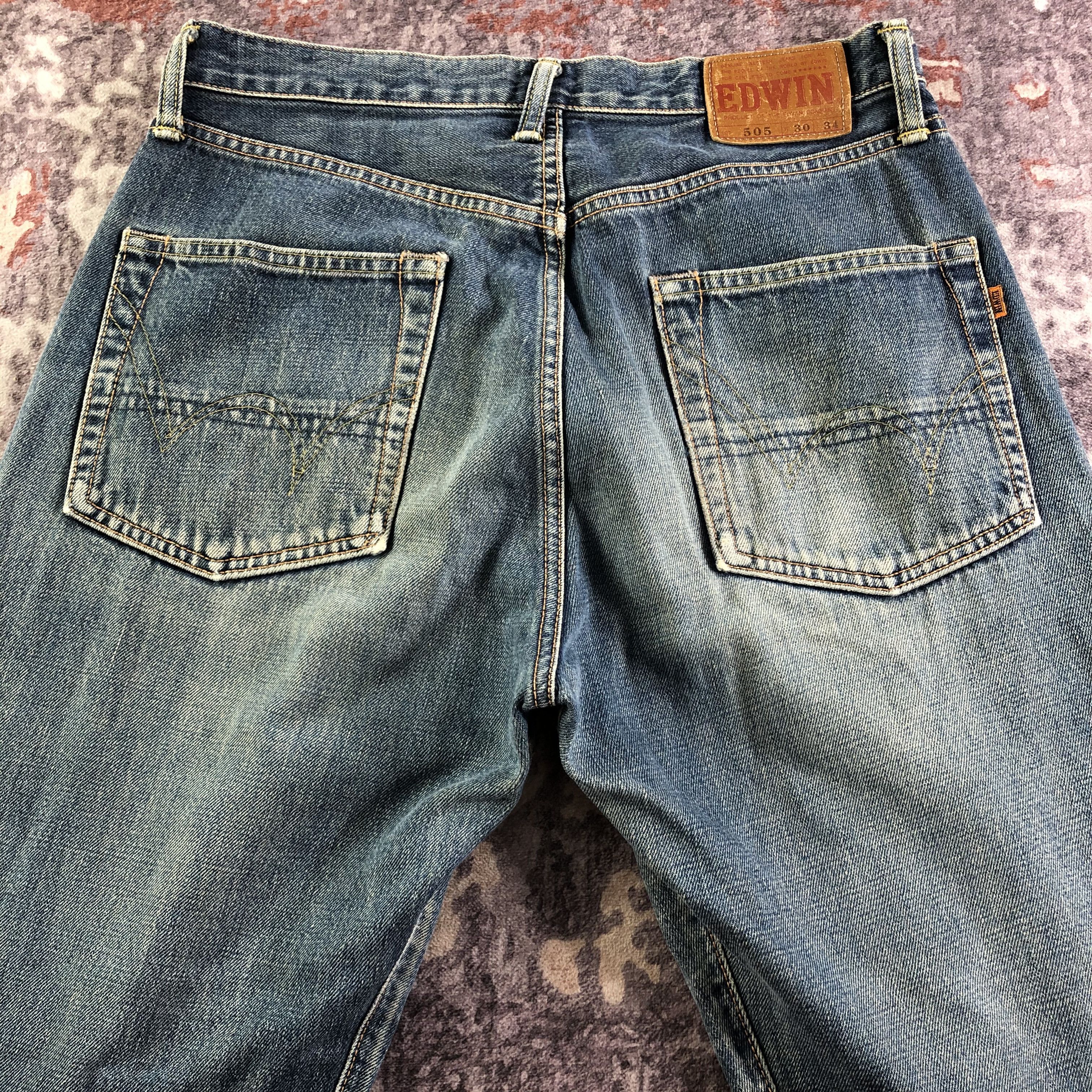 Edwin Vintage Blue Wash Edwin 505 Selvedge Jeans-JM3671 Size US 31 - 5 Thumbnail