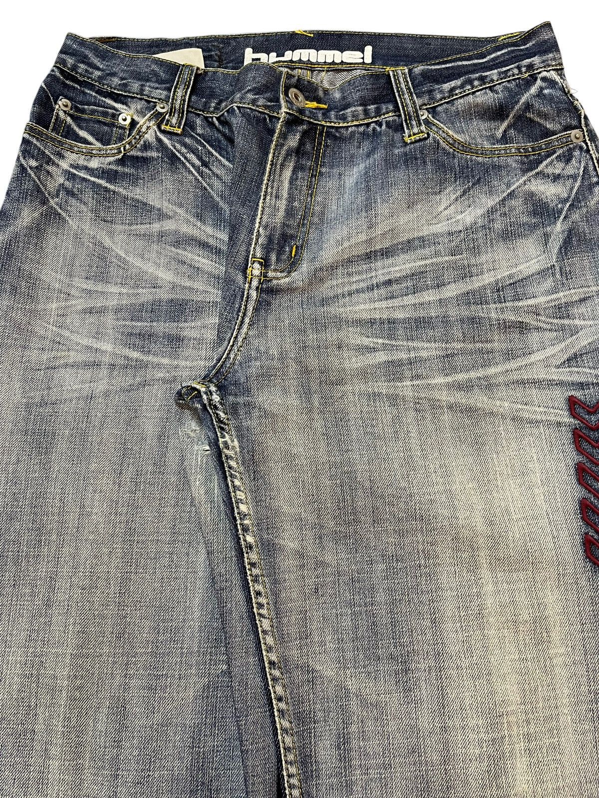 Hummel Vintage Hummel Blue Faded Wash Style Baggy Jeans Size US 32 / EU 48 - 4 Thumbnail