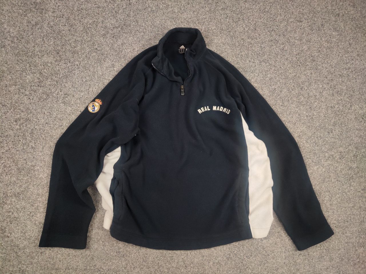 Adidas Vintage Adidas x Real Madrid Logo Zip Fleece Pullover Size US XL / EU 56 / 4 - 9 Thumbnail