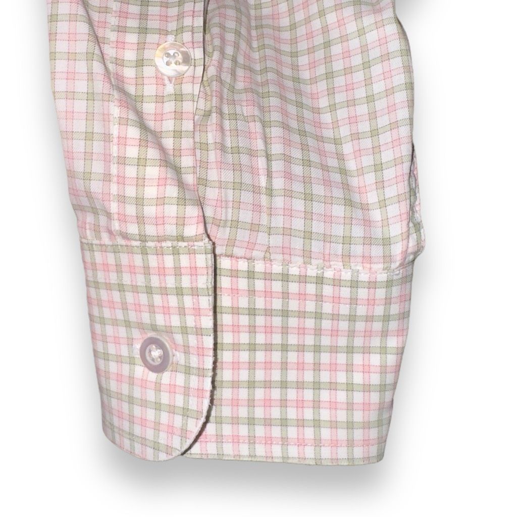 Gitman Bros. Gitman Brothers Pink & Green Allini Fabric Dress Shirt 17 Size US XL / EU 56 / 4 - 7 Thumbnail