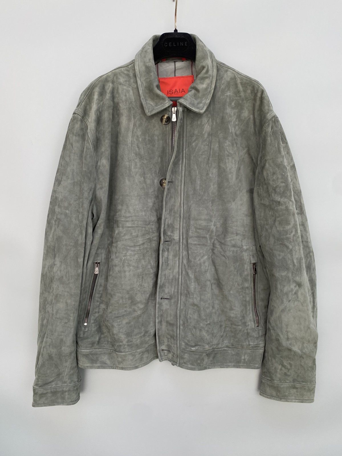 Isaia S/S 2017- Isaia- Aqualeather- Suede Leather Bomber Jacket Size US L / EU 52-54 / 3 - 1 Thumbnail