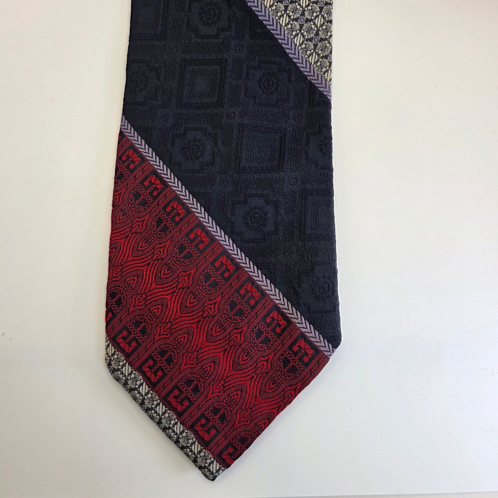 Vintage Vintage 70s Dacron Red Navy Polyester Tie Size ONE SIZE - 2 Thumbnail