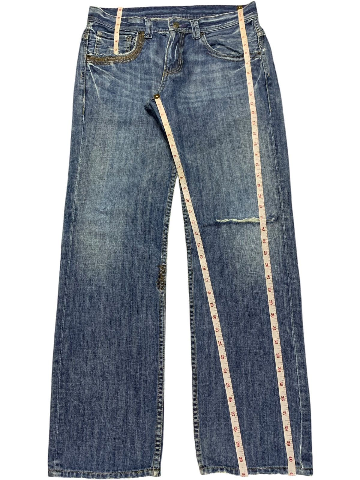 Japanese Brand × Takeo Kikuchi Vintage Japanese Takeo Kikuchi Faded Blue Wash Loose Jeans Size US 32 / EU 48 - 11 Thumbnail