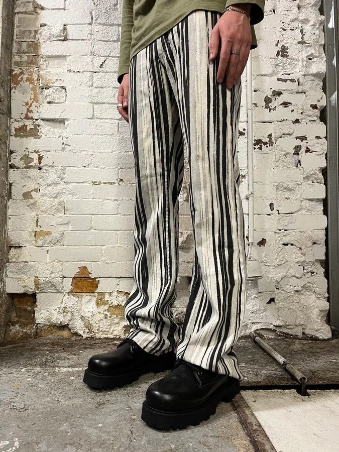 Just Cavalli SS2004 Cavalli Black & White Lines Pants Size US 30 / EU 46 - 3 Thumbnail