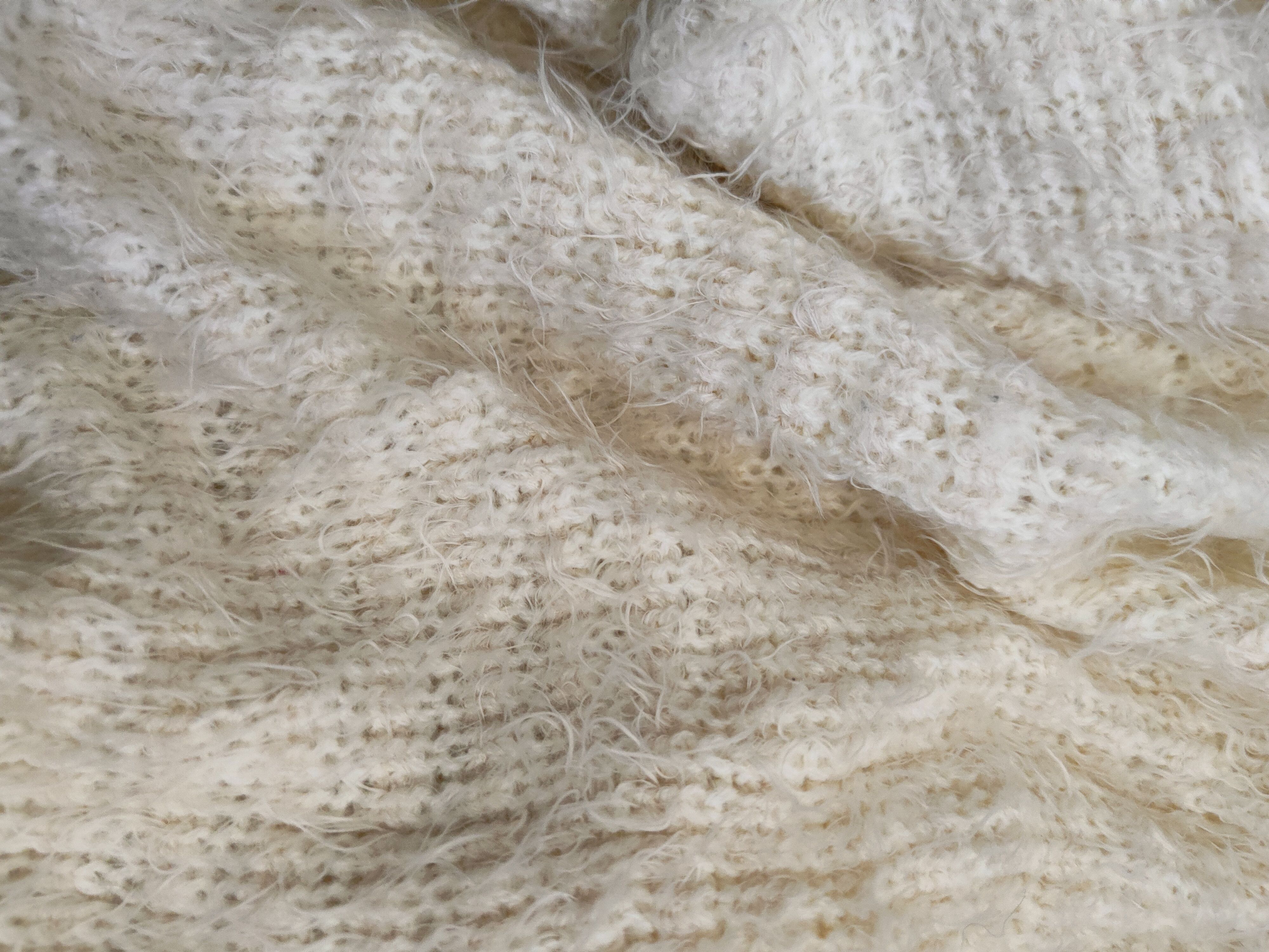 Japanese Brand DL Ray Cassin Ivory Fur Mohair Knitwear #46-483 Size M / US 6-8 / IT 42-44 - 10 Thumbnail