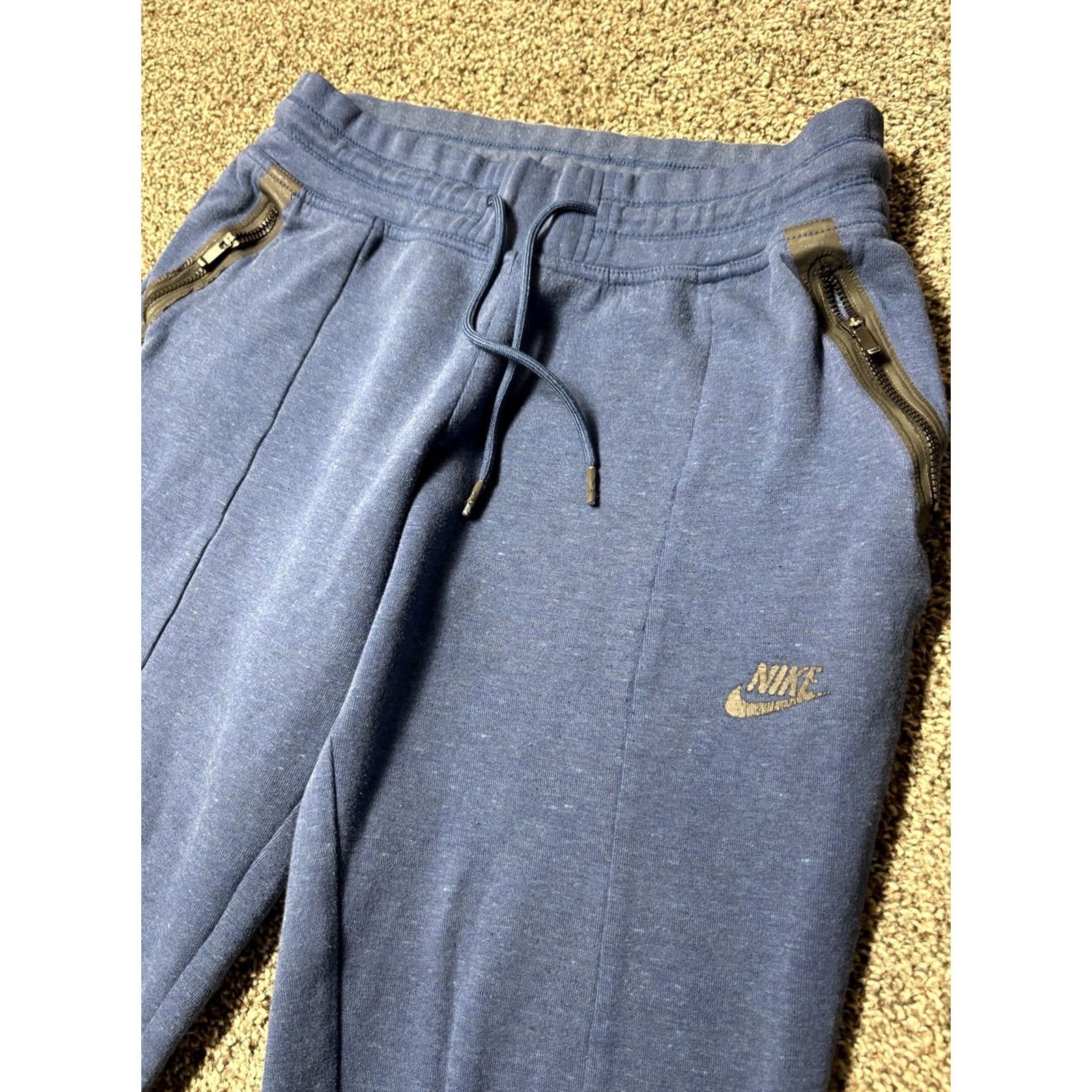 Nike VINTAGE NIKE Tech Sweatpants Women Small Blue Fleece Lined 803575 Size 28" / US 6 / IT 42 - 3 Thumbnail