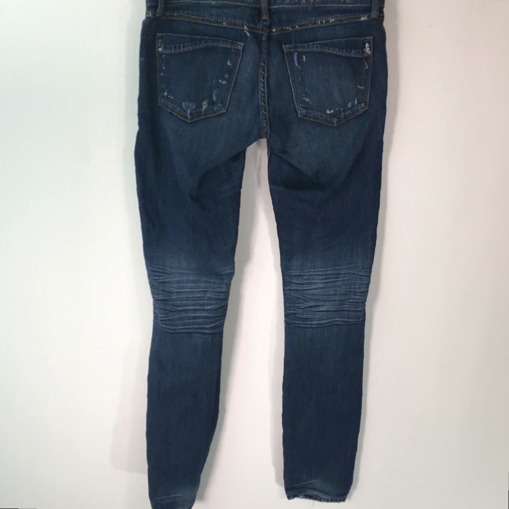 Express VINTAGE Express Womens Casual Regular Flat Front Distressed Blue Leggings Jeans Size 4 Size 27" / US 4 / IT 40 - 2 Thumbnail