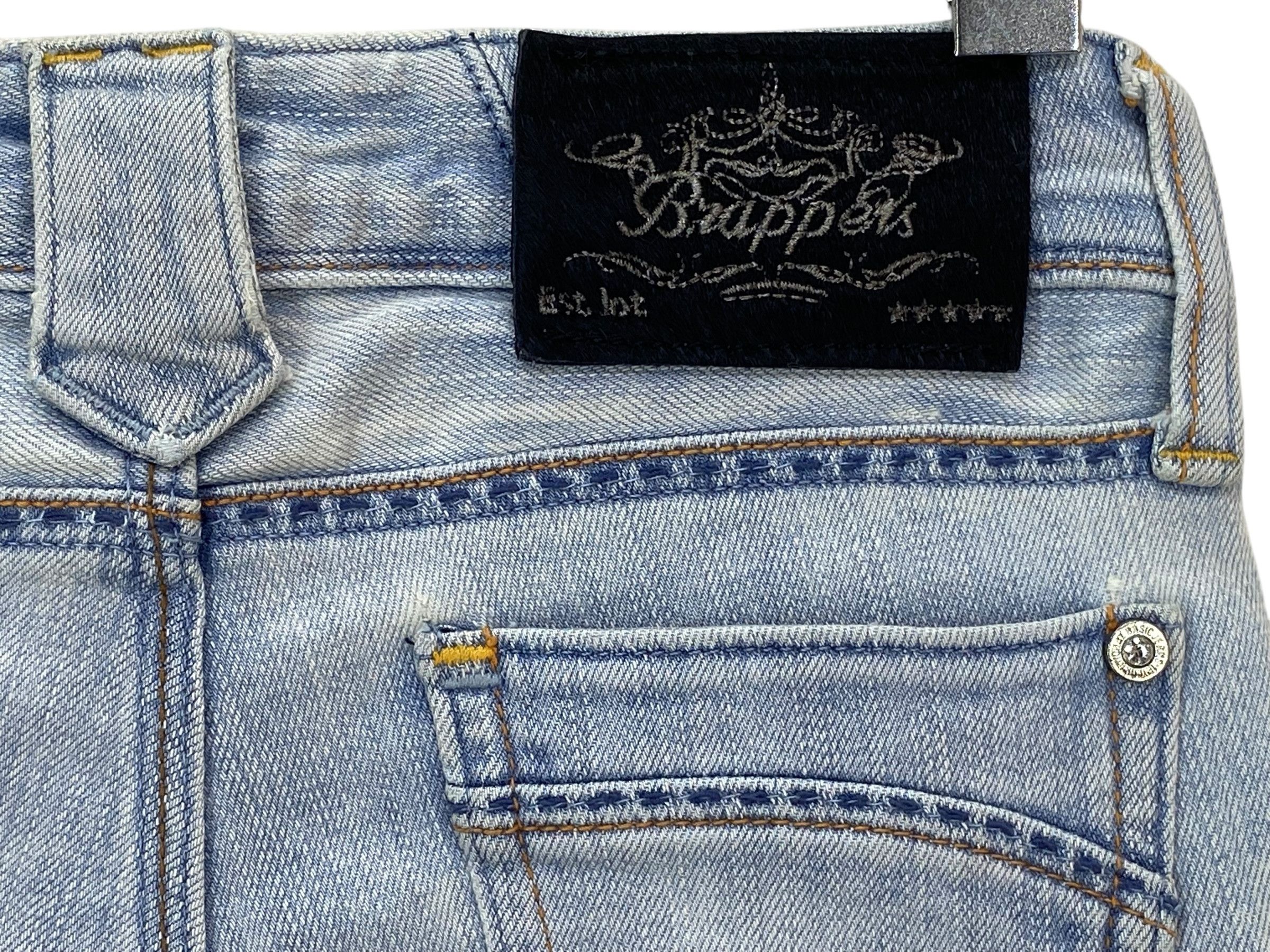 Japanese Brand Brappers Denim Jeans Distressed Jeans Size 22" - 9 Thumbnail