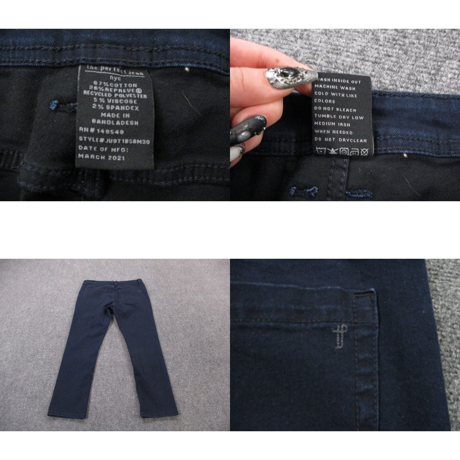 Denime Perfect Jean NYC Jeans Mens 36 X 30 Blue Denim Slim Fit Straight Casual Size US 36 / EU 52 - 8 Thumbnail
