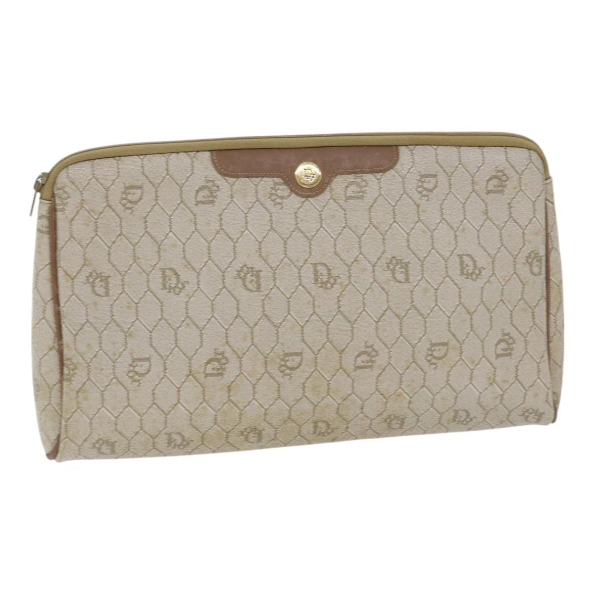 Dior Christian Dior Vintage Honeycomb Zip Pouch Coated Canvas Size ONE SIZE - 1 Thumbnail