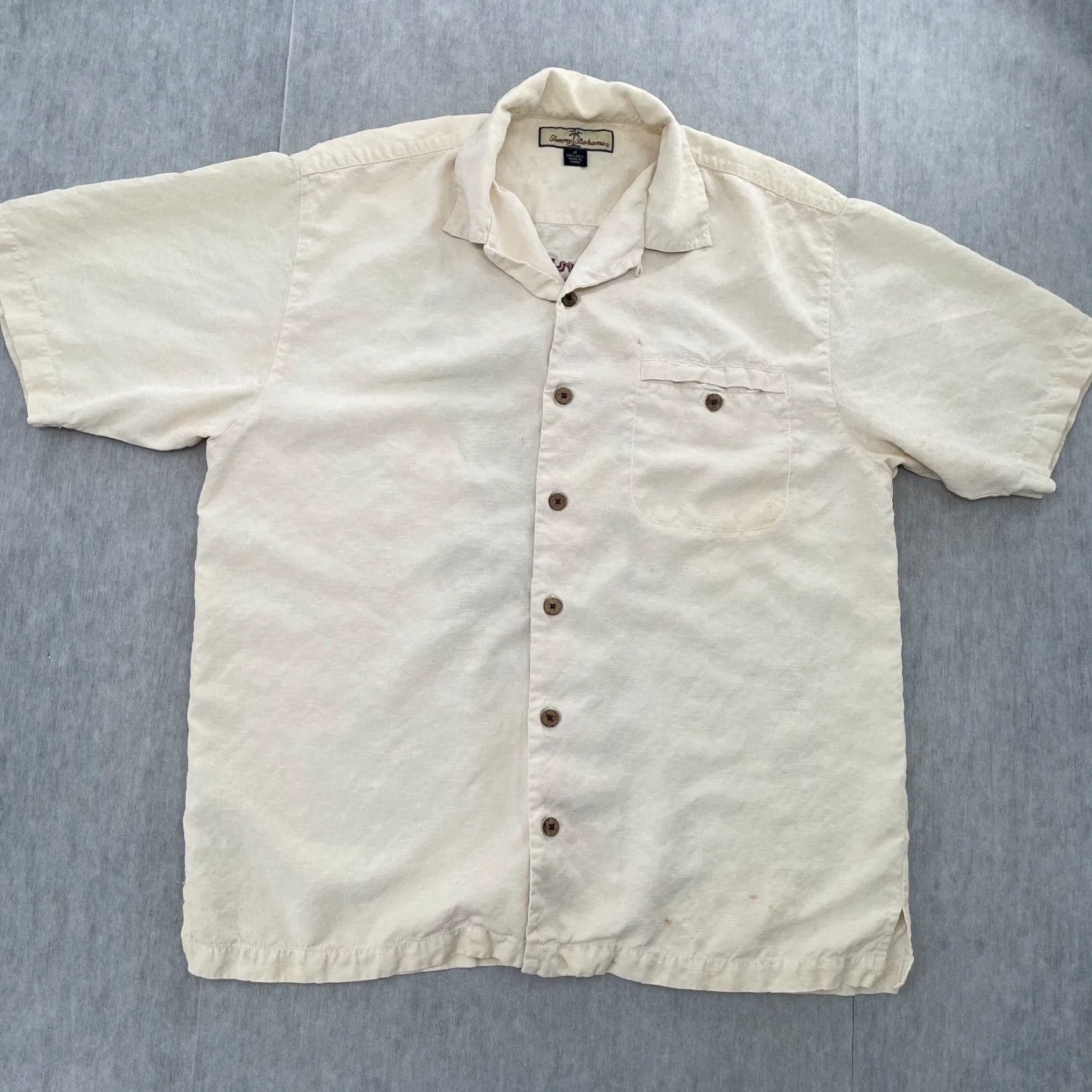 Tommy Bahama VINTAGE Tommy Bahama Shirt Adult Medium Beige Embroidered Hula Girl Martini Glass Tropical Mens Size US M / EU 48-50 / 2 - 2 Thumbnail