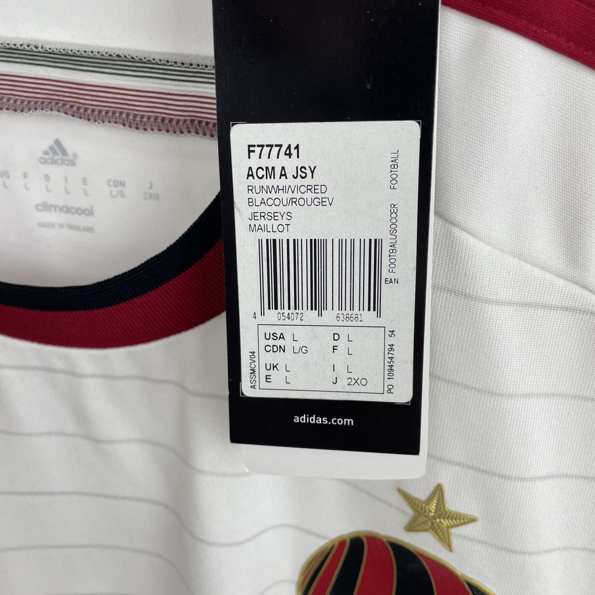 Adidas AC Milan Adidas Away Jersey Shirt Men 2014/2015 size L Size US L / EU 52-54 / 3 - 7 Thumbnail