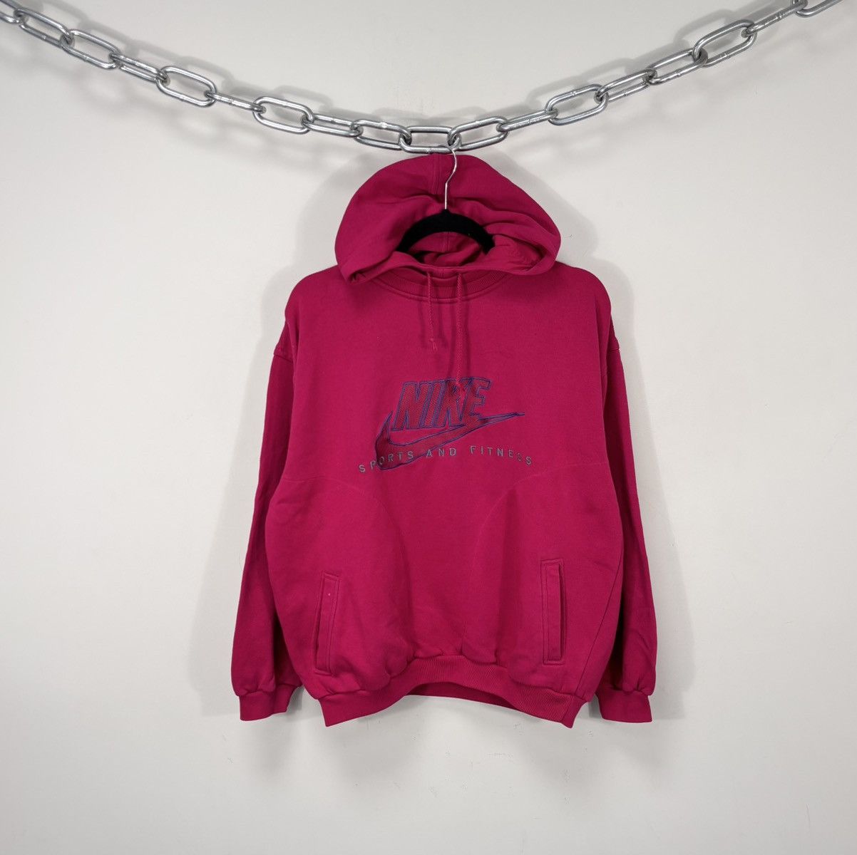 Nike Vintage 1990s Nike Big Embroidered Logo Retro Hype Hoodie Size US M / EU 48-50 / 2 - 1 Thumbnail