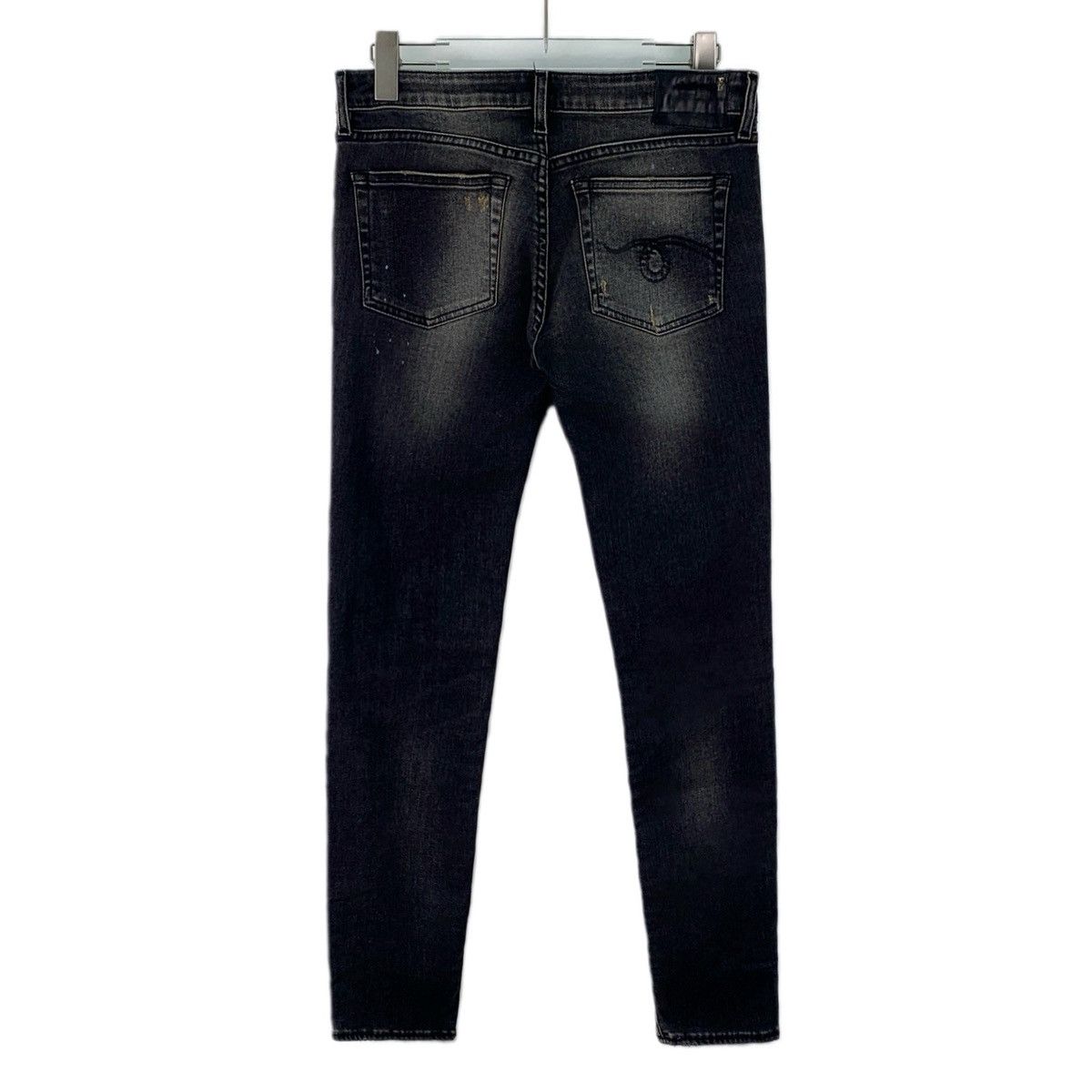 R13 R13 Black Washed Distressed Cotton Denim Pants K26WX Size 27" / US 4 / IT 40 - 2 Thumbnail
