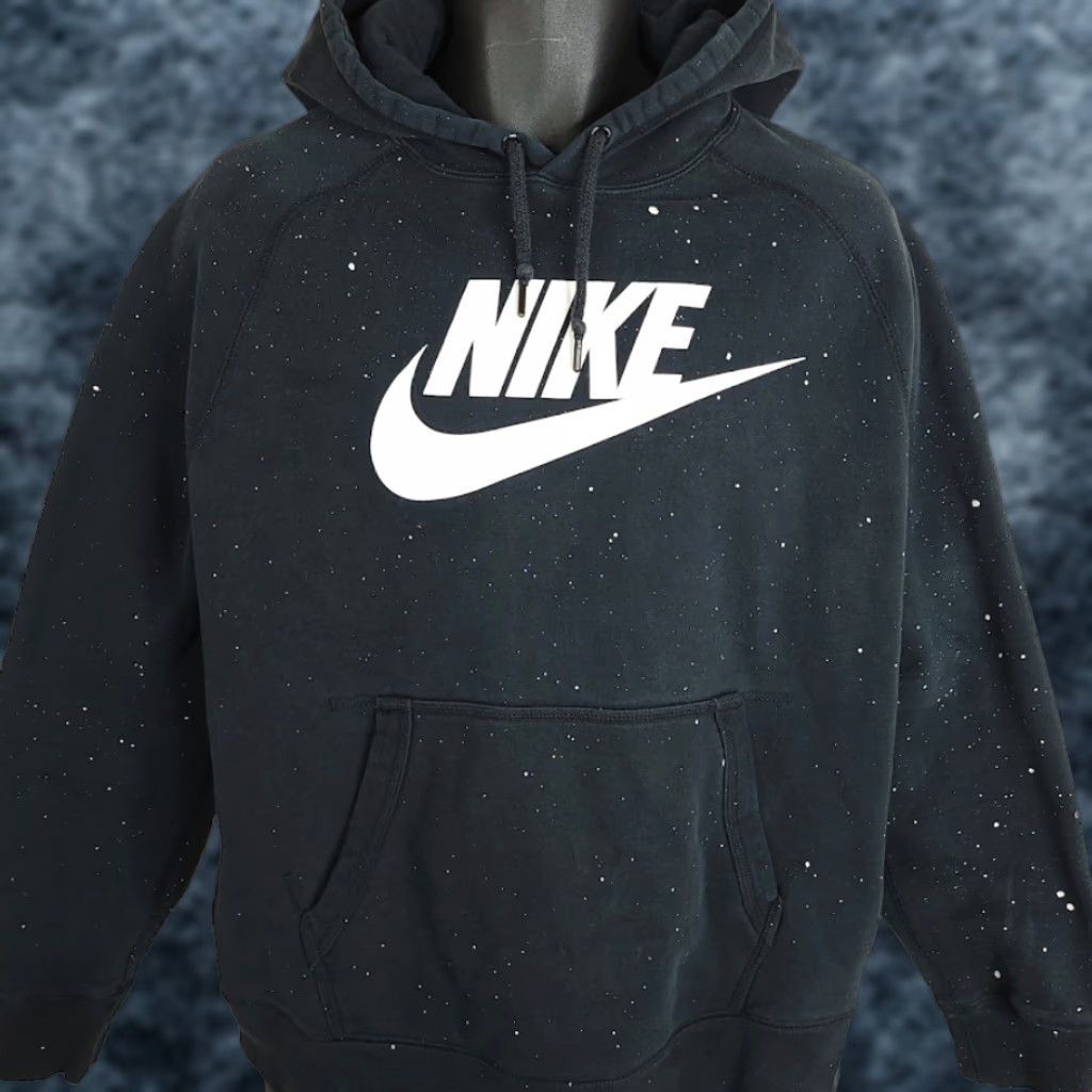 Nike VINTAGE Nike Sweatshirt Hoodie Mens XL Center Swoosh Y2K Bleached Black Cotton Blend Sweatshirt Hoodie Mens XL Bleached 90s Nike Shirt Size US XL / EU 56 / 4 - 1 Thumbnail