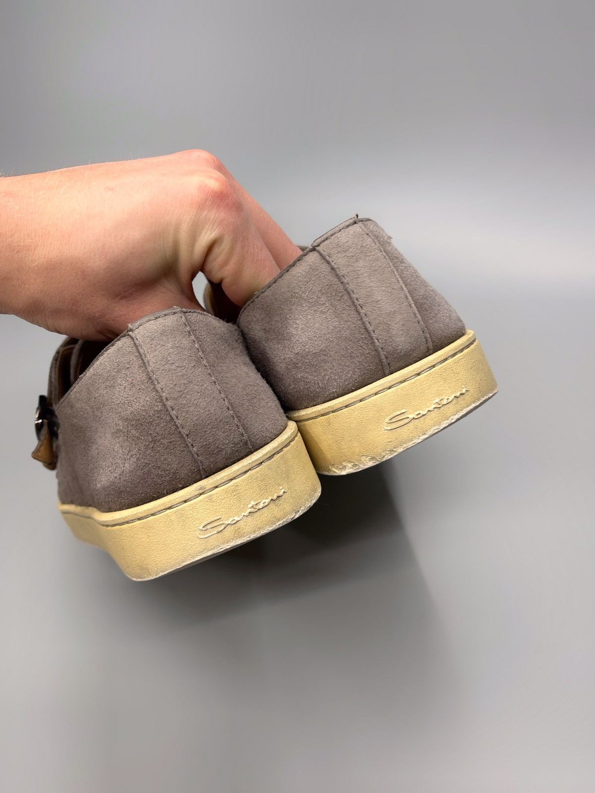 Santoni Santoni Double Monk Strap Suede Sneakers Low Top Size US 10 / EU 43 - 9 Thumbnail