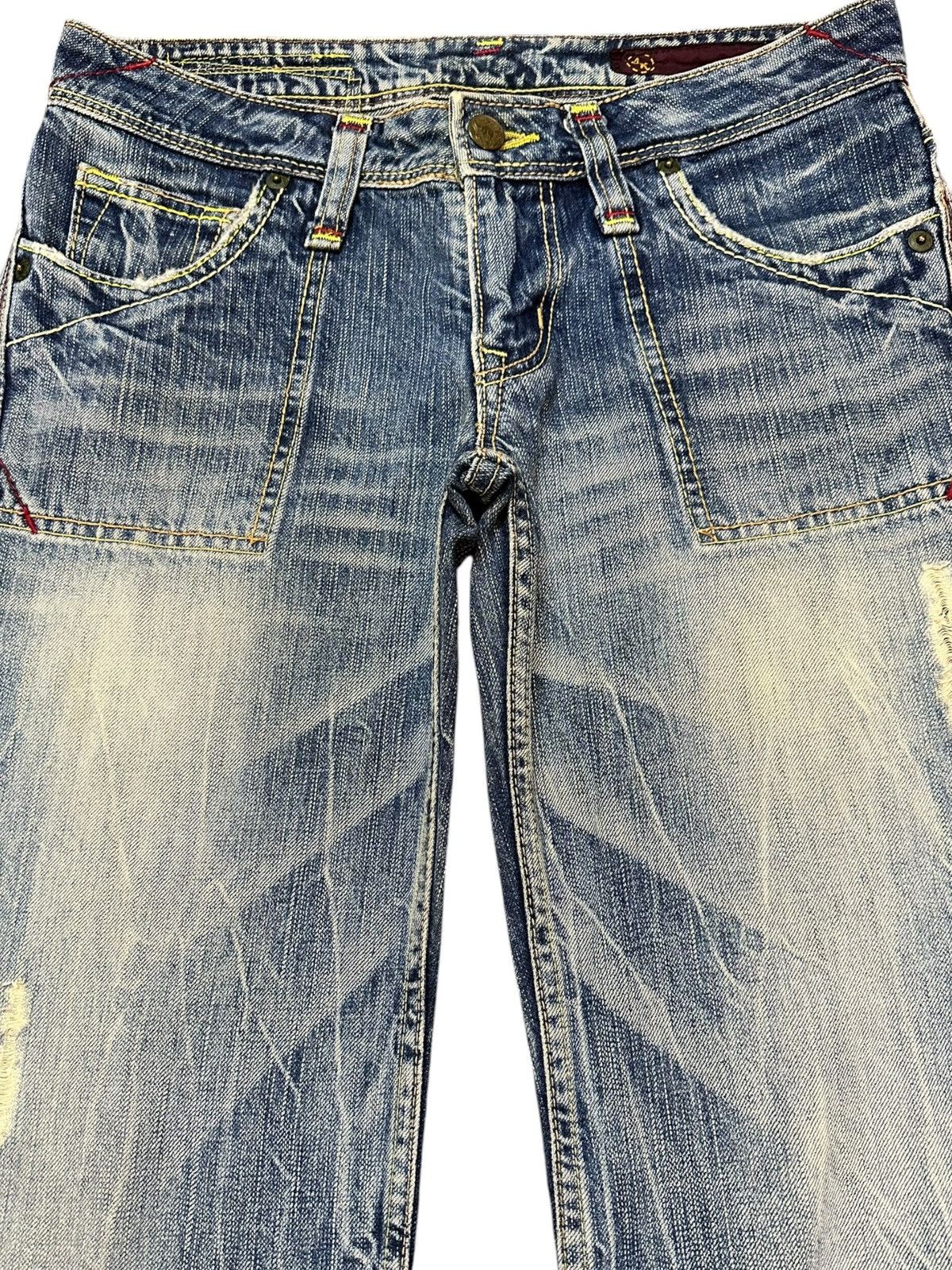 Tornado Mart Vintage Brappers Flare Bootcut Whiskers Distressed Denim Size US 29 - 2 Thumbnail