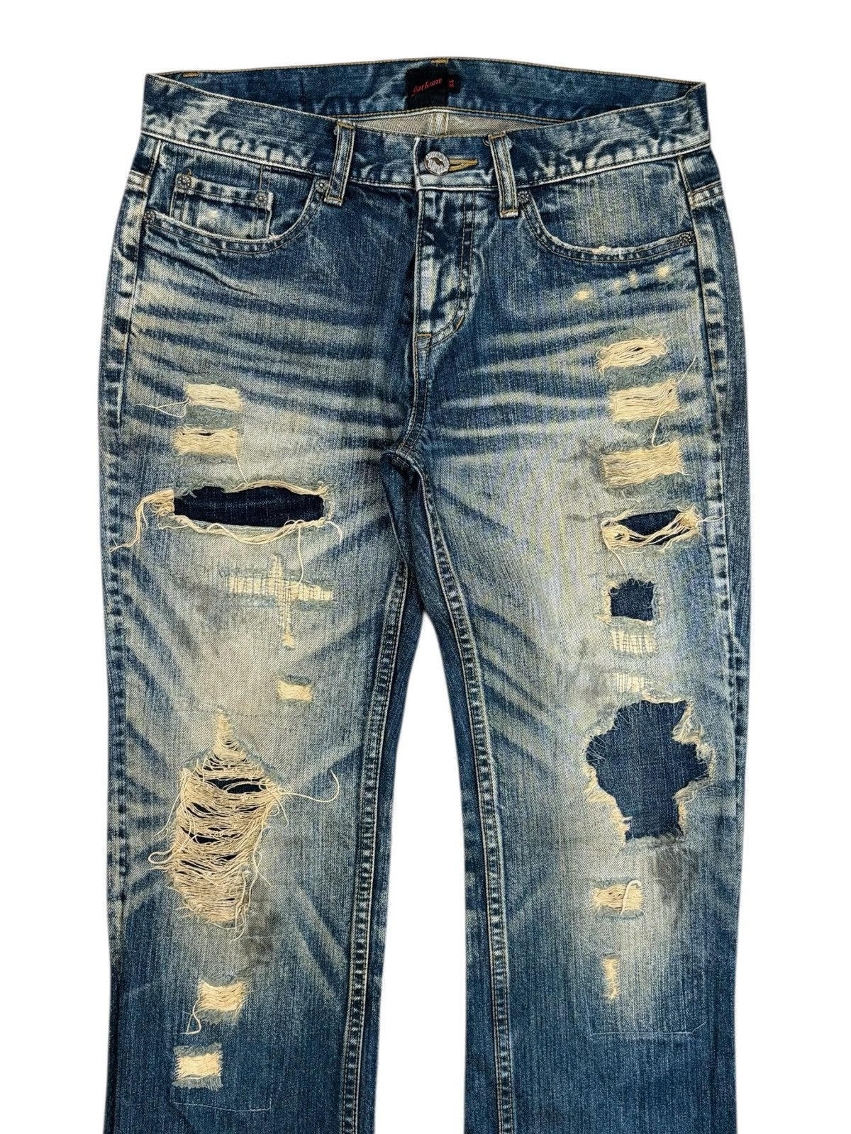 JACKROSE Archive Jackrose - Crash Denim Pants Size US 29 - 3 Thumbnail